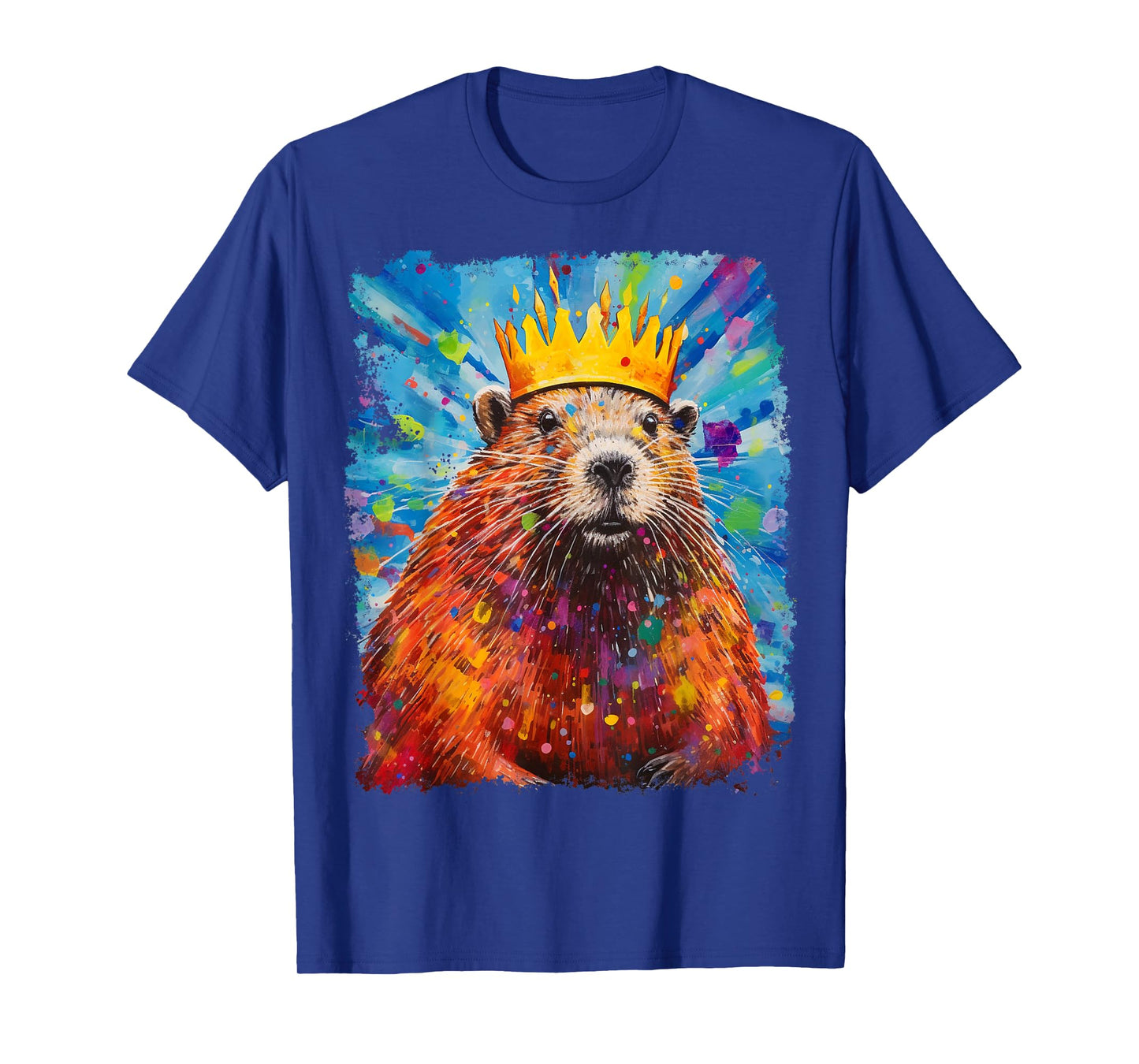 Pop Art Colorful Beaver King Queen T-Shirt