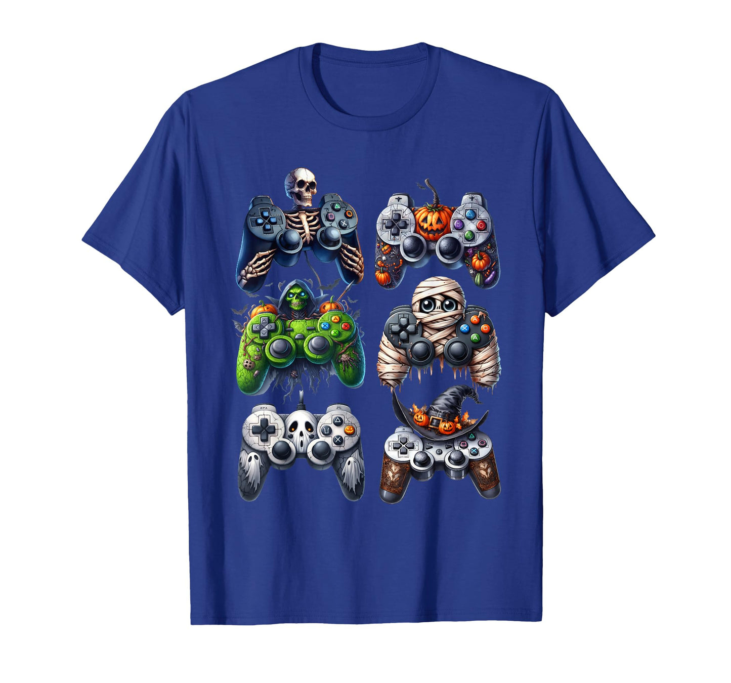 Halloween Skeleton Zombie Gaming Controllers Mummy Boys Kids T-Shirt