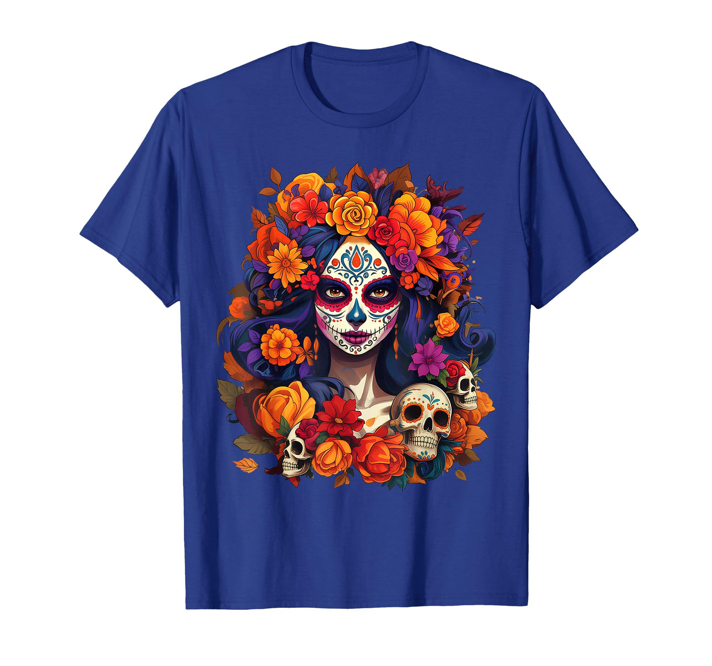 De Los Muertos La Catrina Day of The Dead Sugar Skull Women T-Shirt