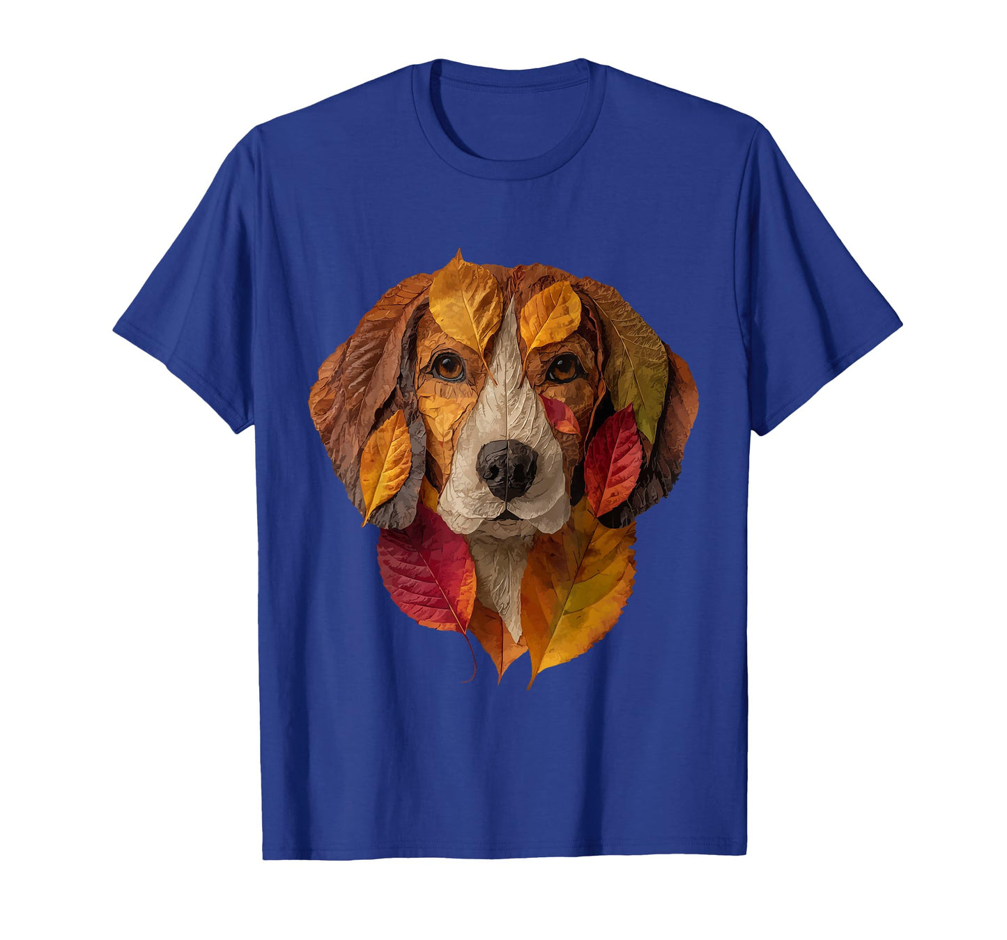 Beagle Autumn Leaves Animal Art Artistic Dog Fall Aesthetic T-Shirt