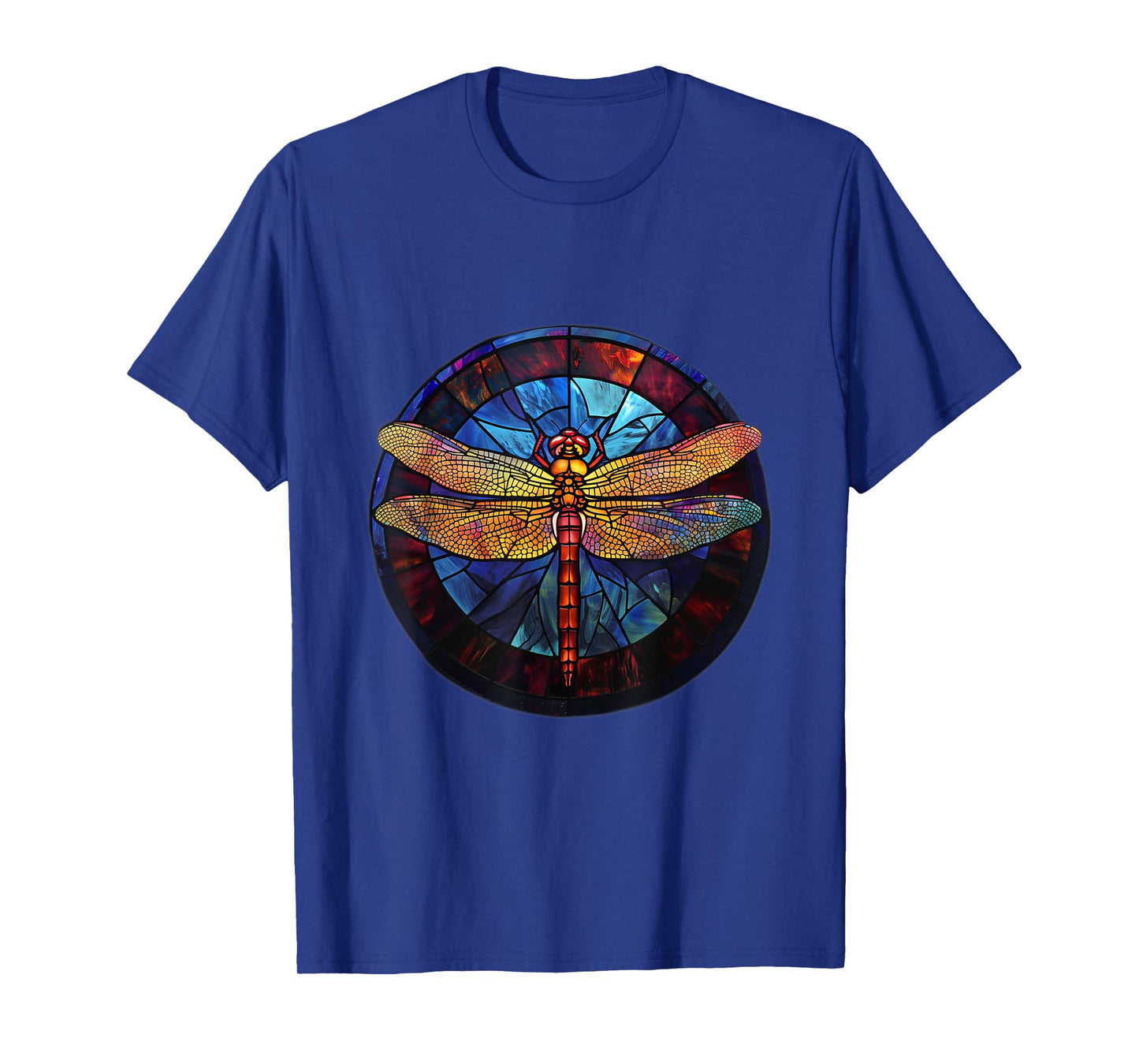 Beautiful nature. Dragonfly. Stained glass graphic. T-Shirt