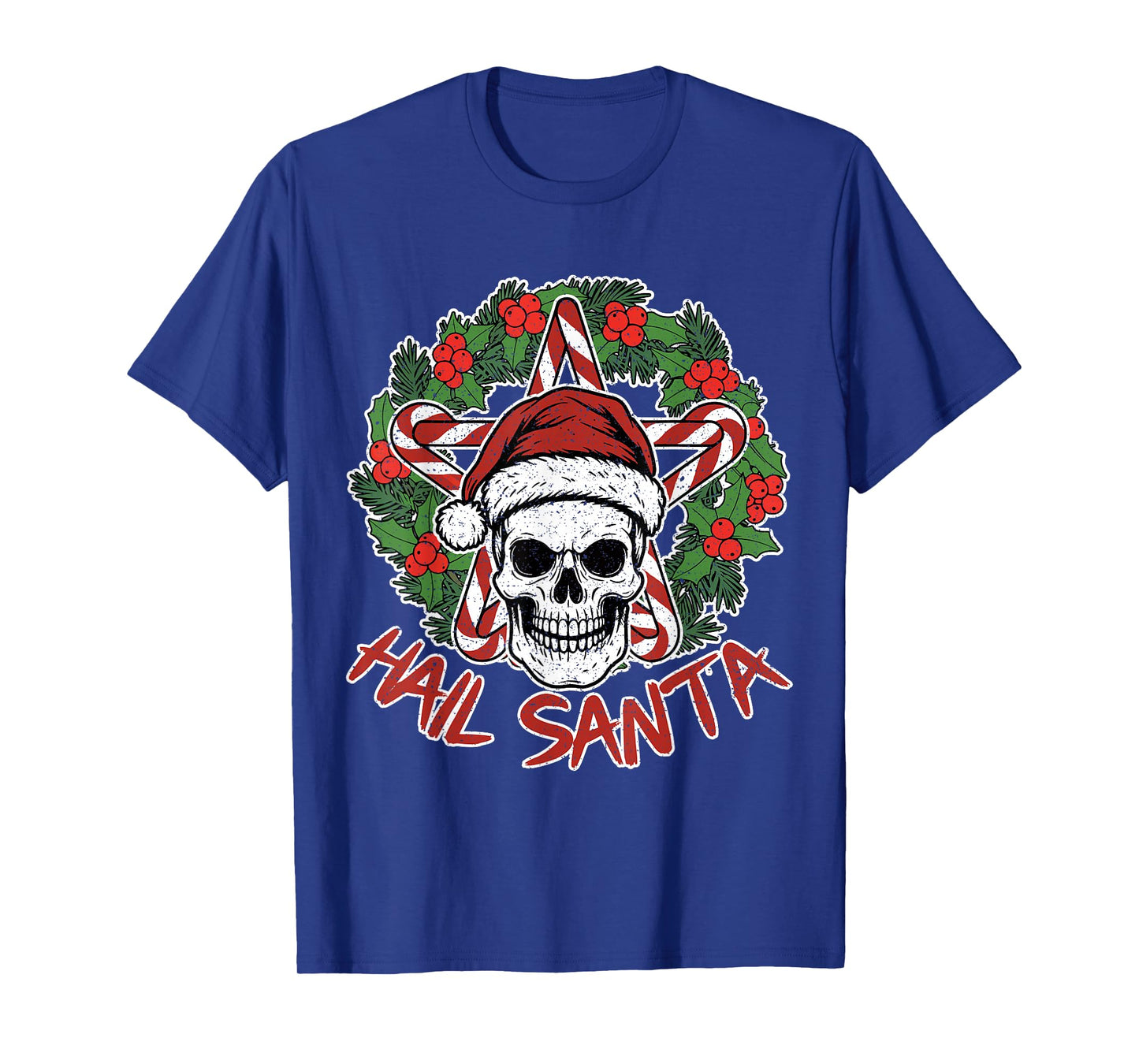 Hail Santa Heavy Pagan Solstice Gothic Christmas Skeleton T-Shirt
