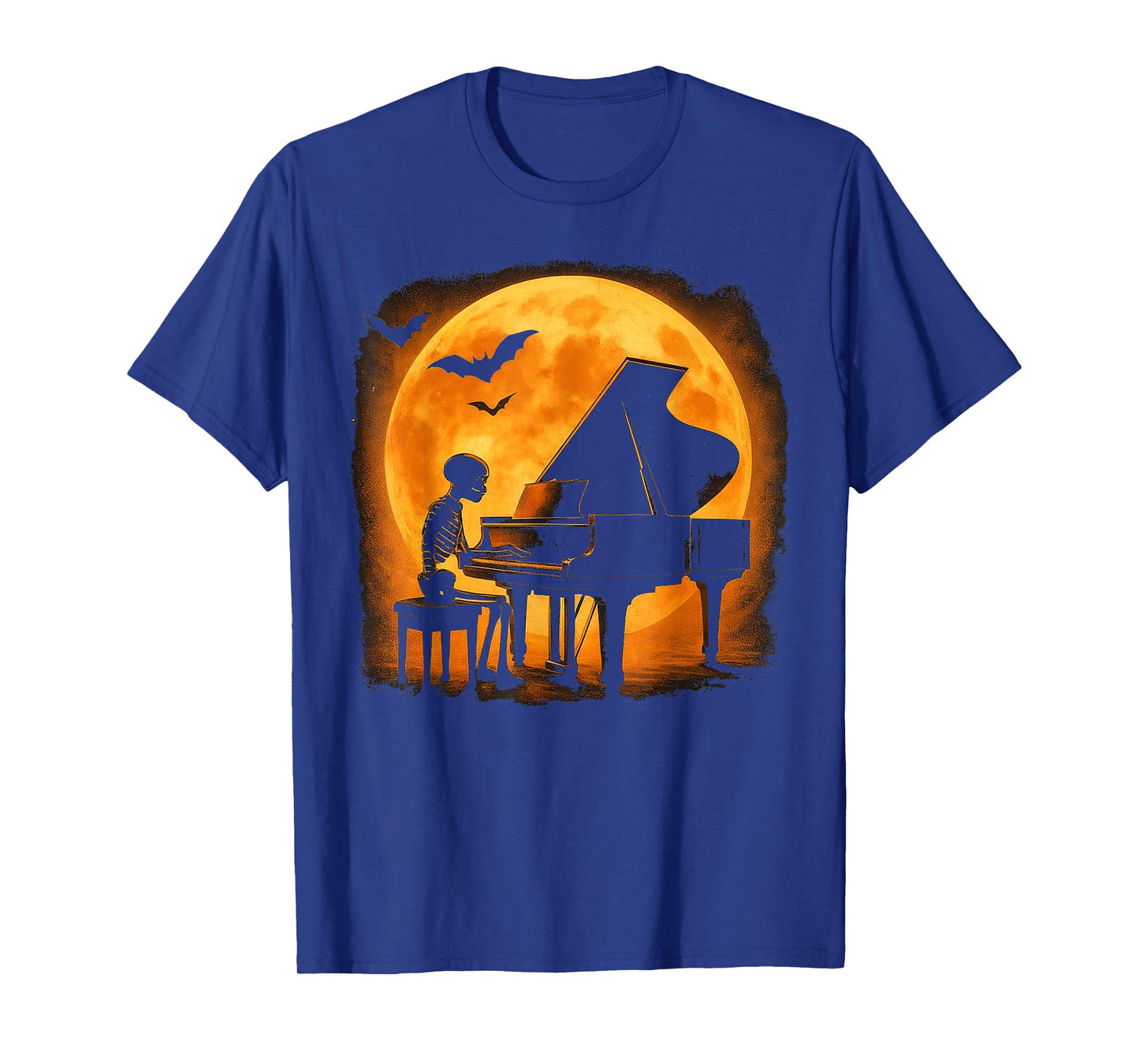 Skeleton Playing Piano Halloween Pianist Musician T-Shirt