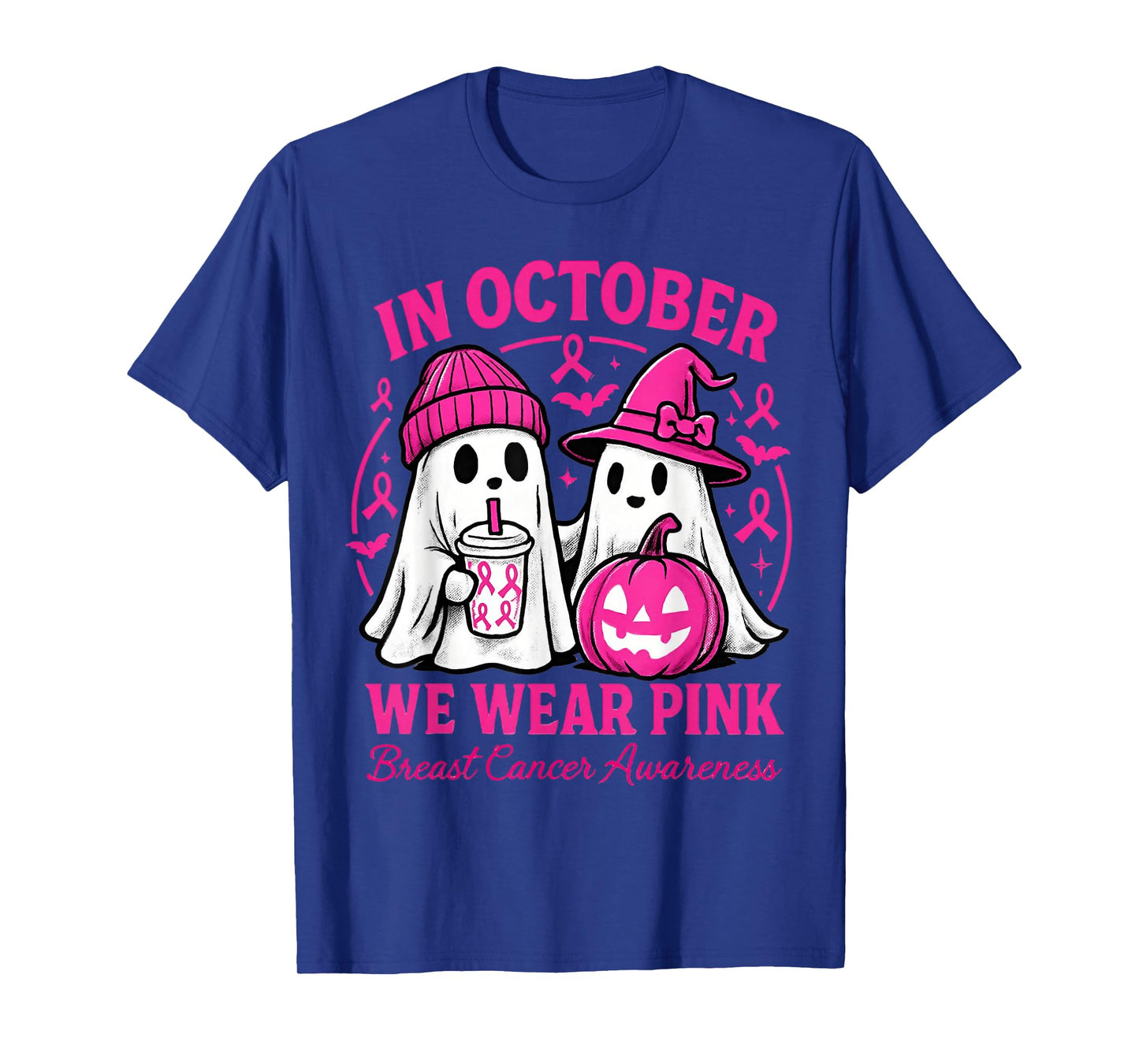 Breast Cancer Halloween Women in October We Wear Pink T-Shirt