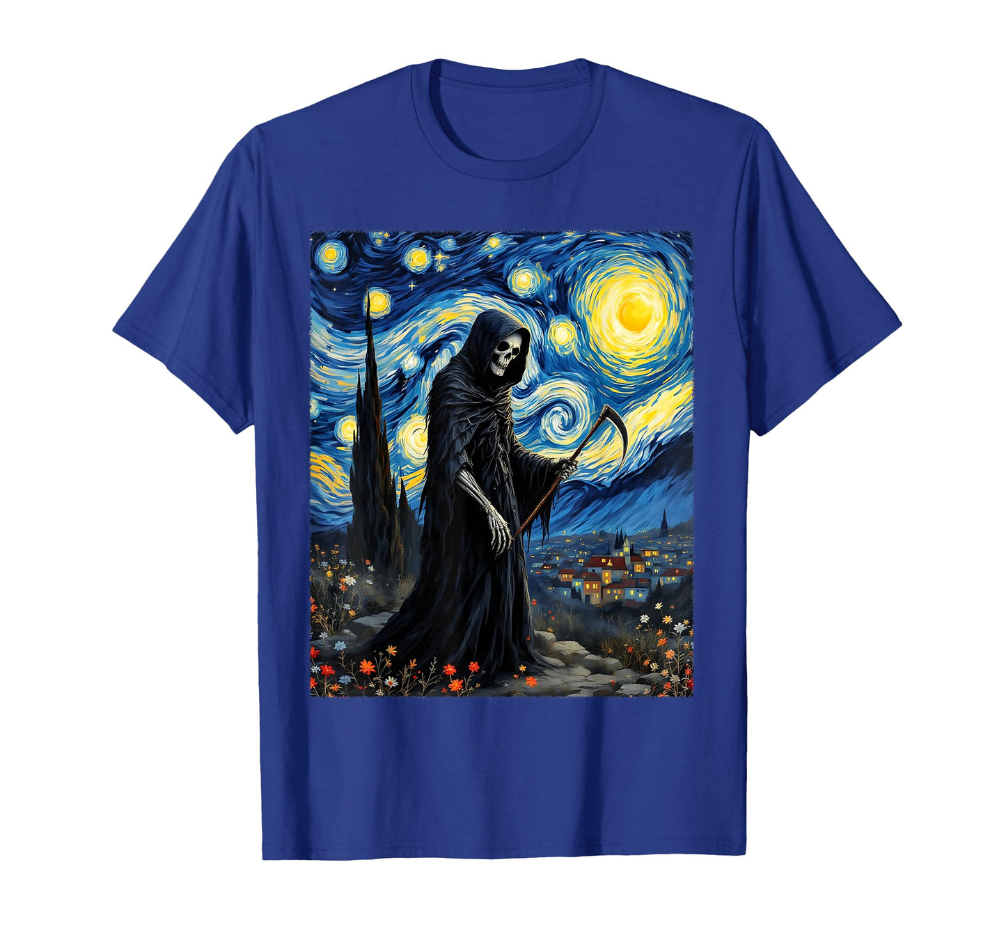 Van Gogh Grim Reaper Halloween Gothic Party Costume T-Shirt