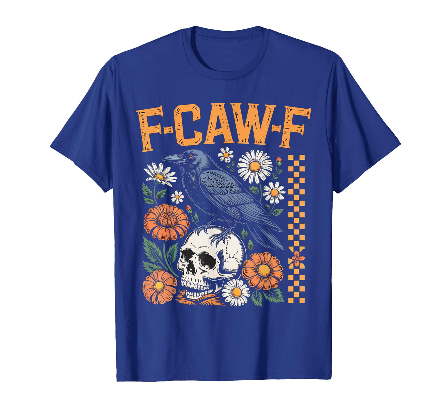 Retro F-Caw-F Black Bird Crow Funny Crow Bird Cawing Grunge T-Shirt