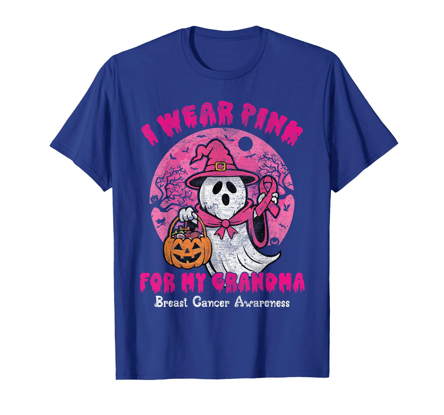 I Wear Pink For My Grandma Breast Cancer Awareness Ghost T-Shirt
