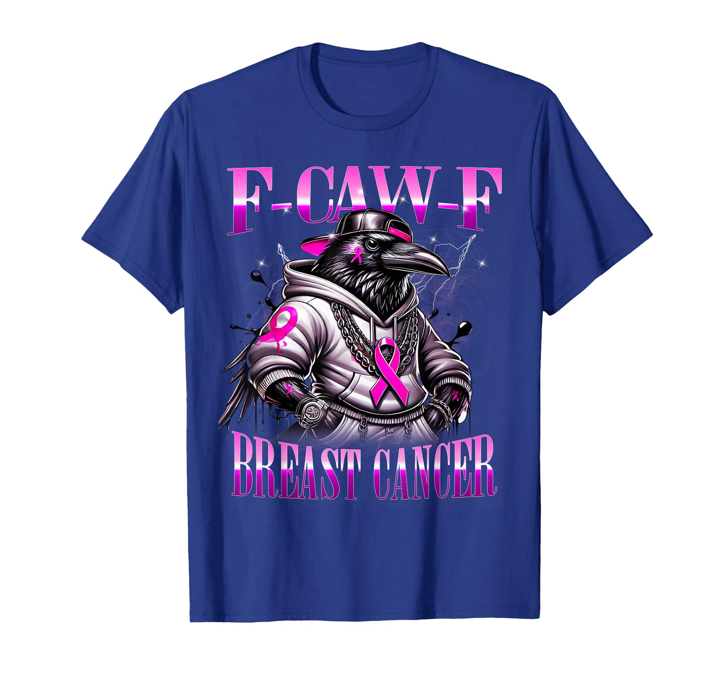 F Caw F Raven Pink Ribbon Cancer Awareness Urban Art T-Shirt