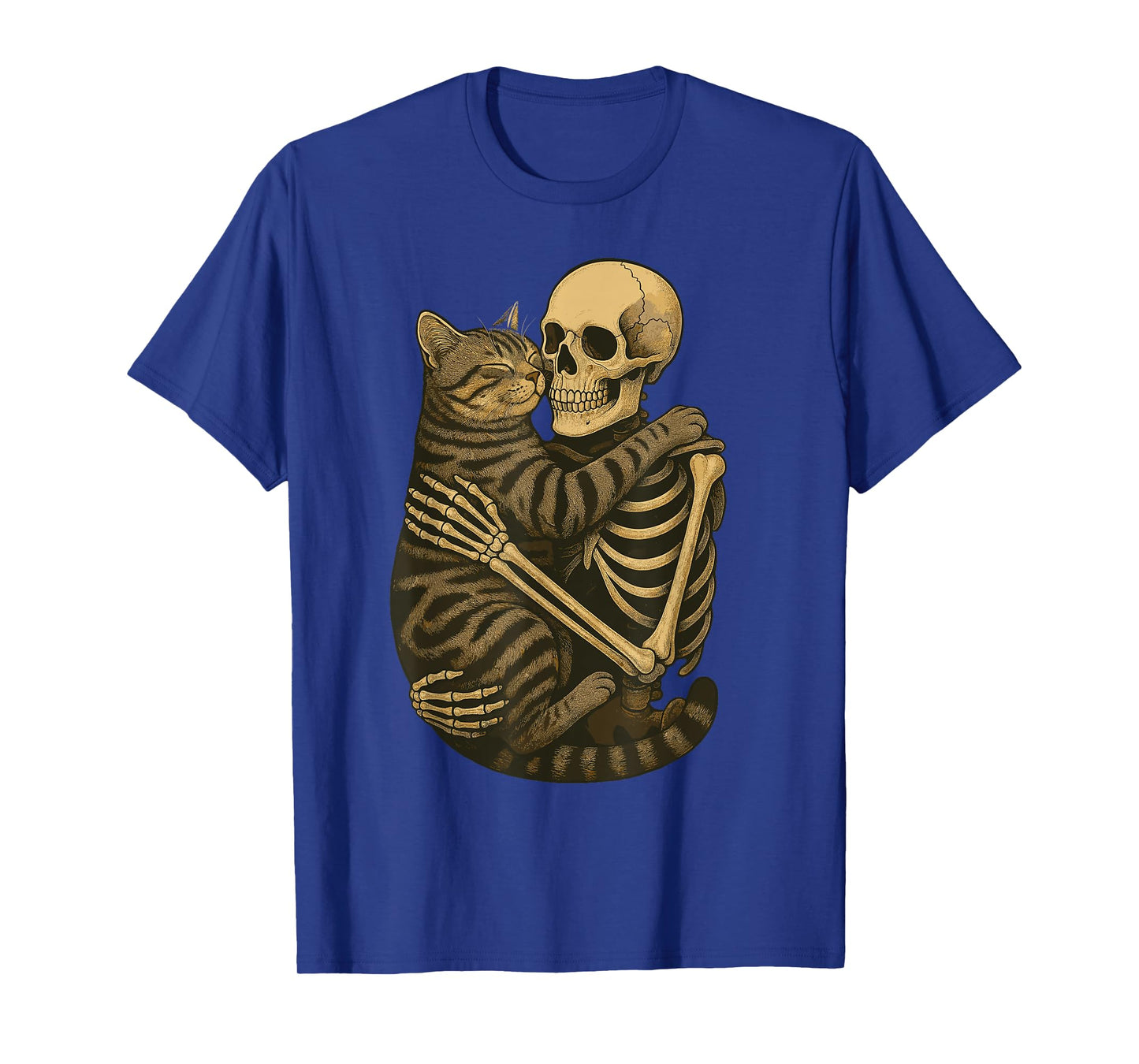 Skeleton Hugging American Shorthair T-Shirt