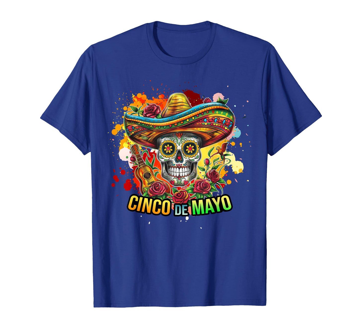 Cinco De Mayo Skull Fiesta Sombrero Mexican Women Men Kids T-Shirt