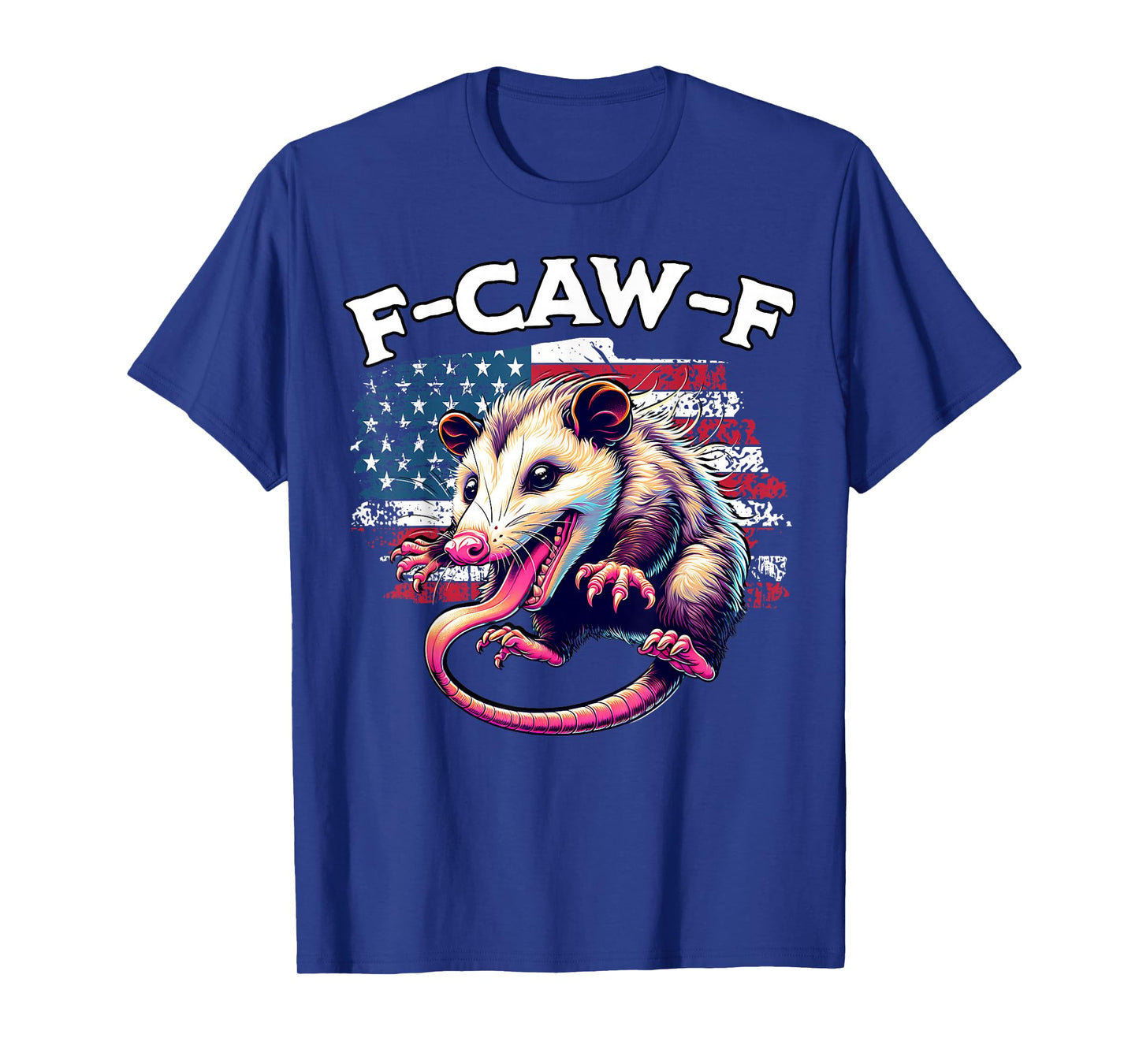 Opossum F-CAW-F American FCAWF US Flag F-Caw-F Opossum T-Shirt