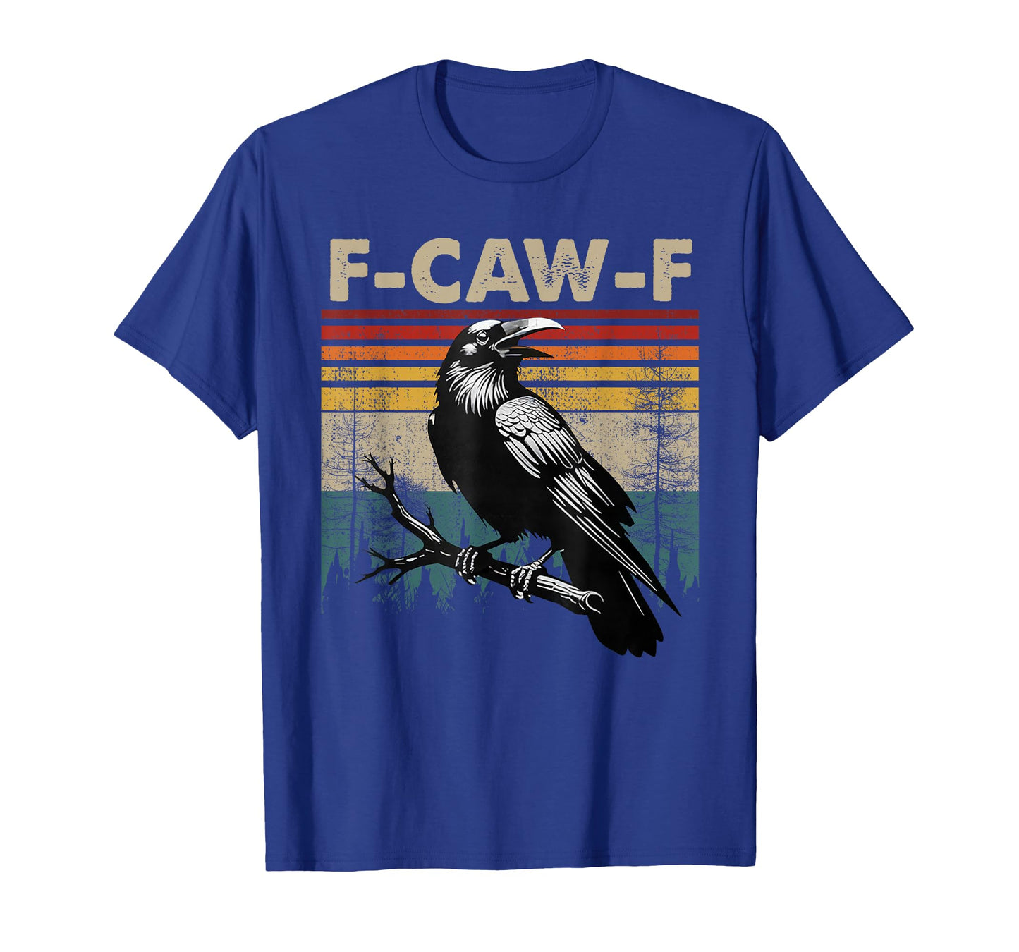 F-Caw-F Black Crow Black Bird Retro Sunset Vintage T-Shirt