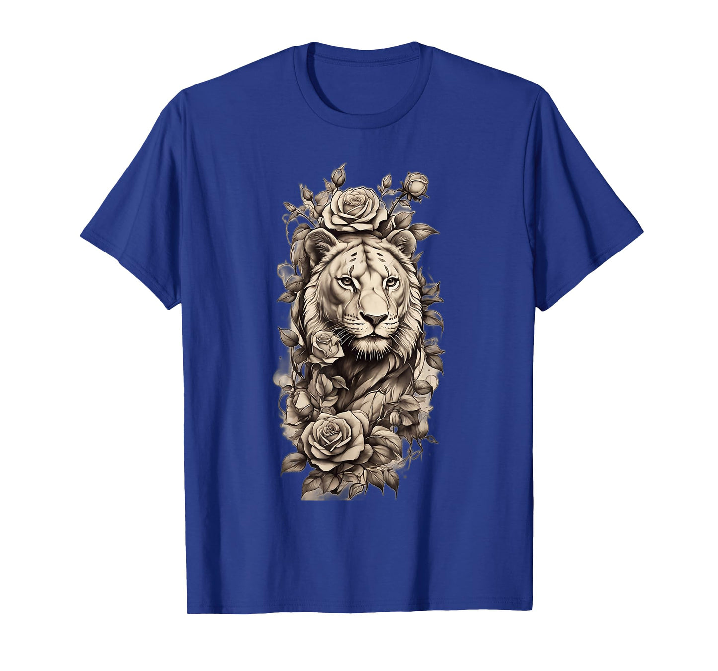 Lioness Rose Elegance Shoulder Sketch Tee Collection. T-Shirt