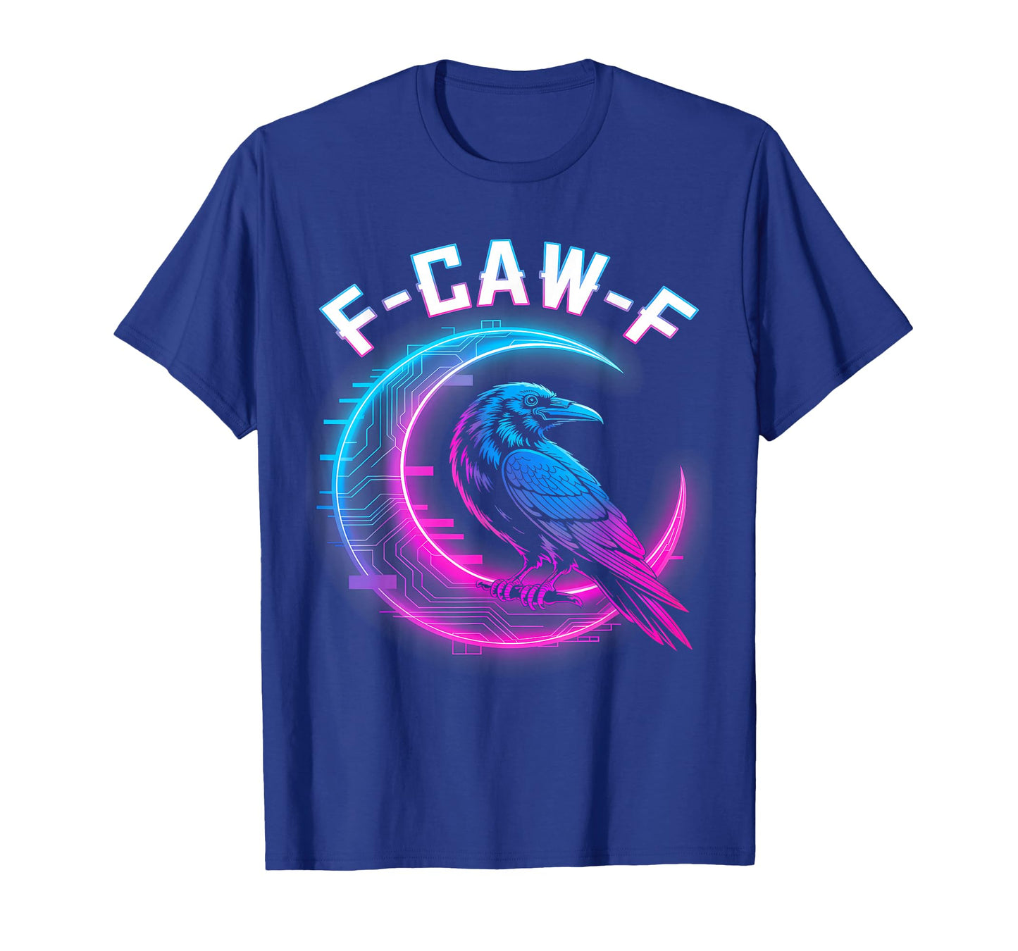 Creepy Crow F-Caw-F Funny Raven Humor Gothic Moon Artwork T-Shirt