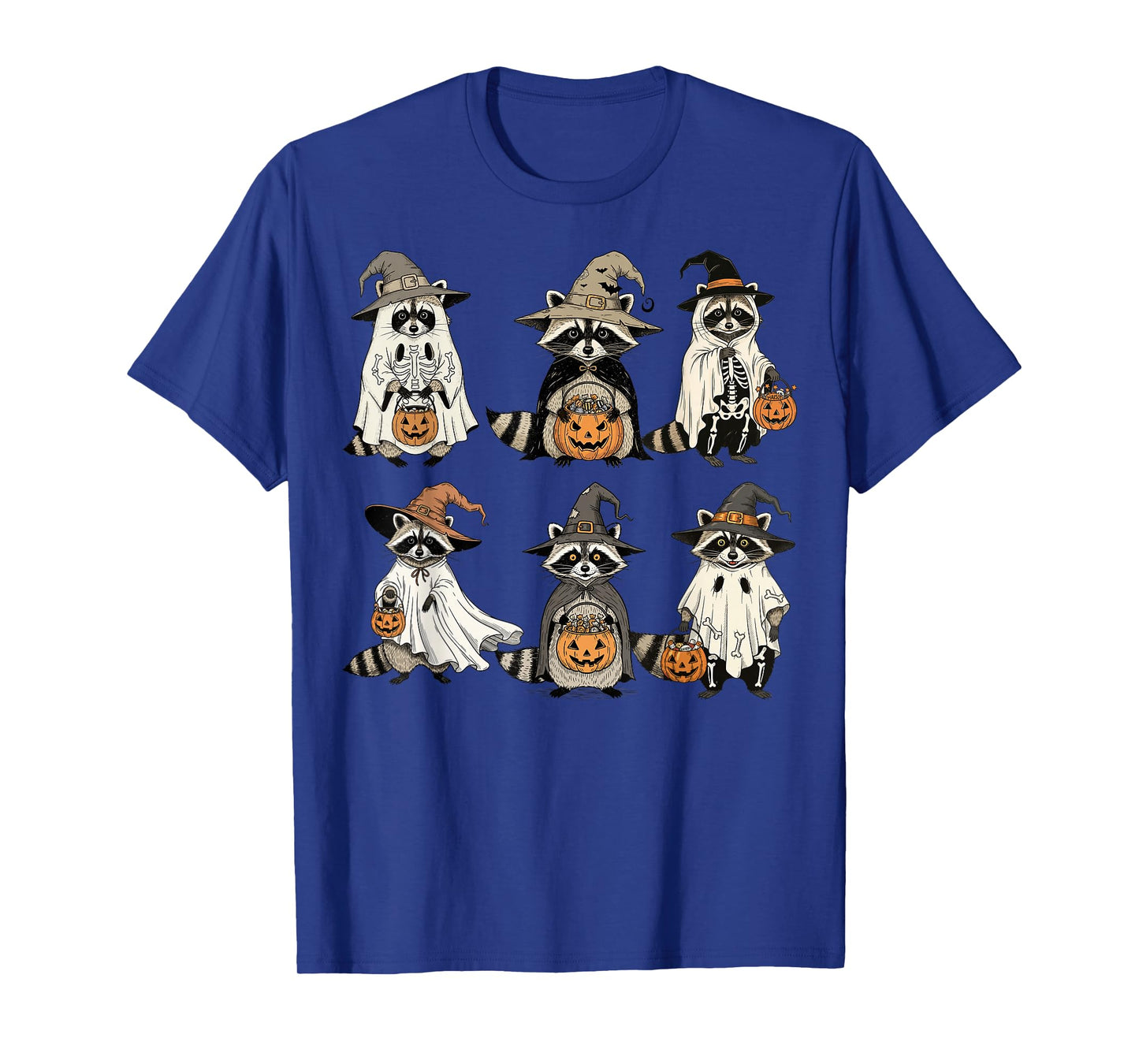 Ghost Witch Zombie Halloween Raccoon T-Shirt