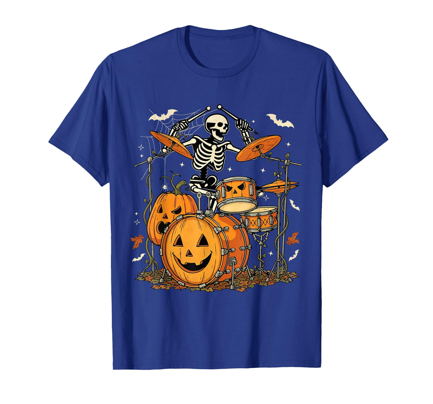Skeleton Drums Halloween Costume Funny Percussionist Drummer T-Shirt