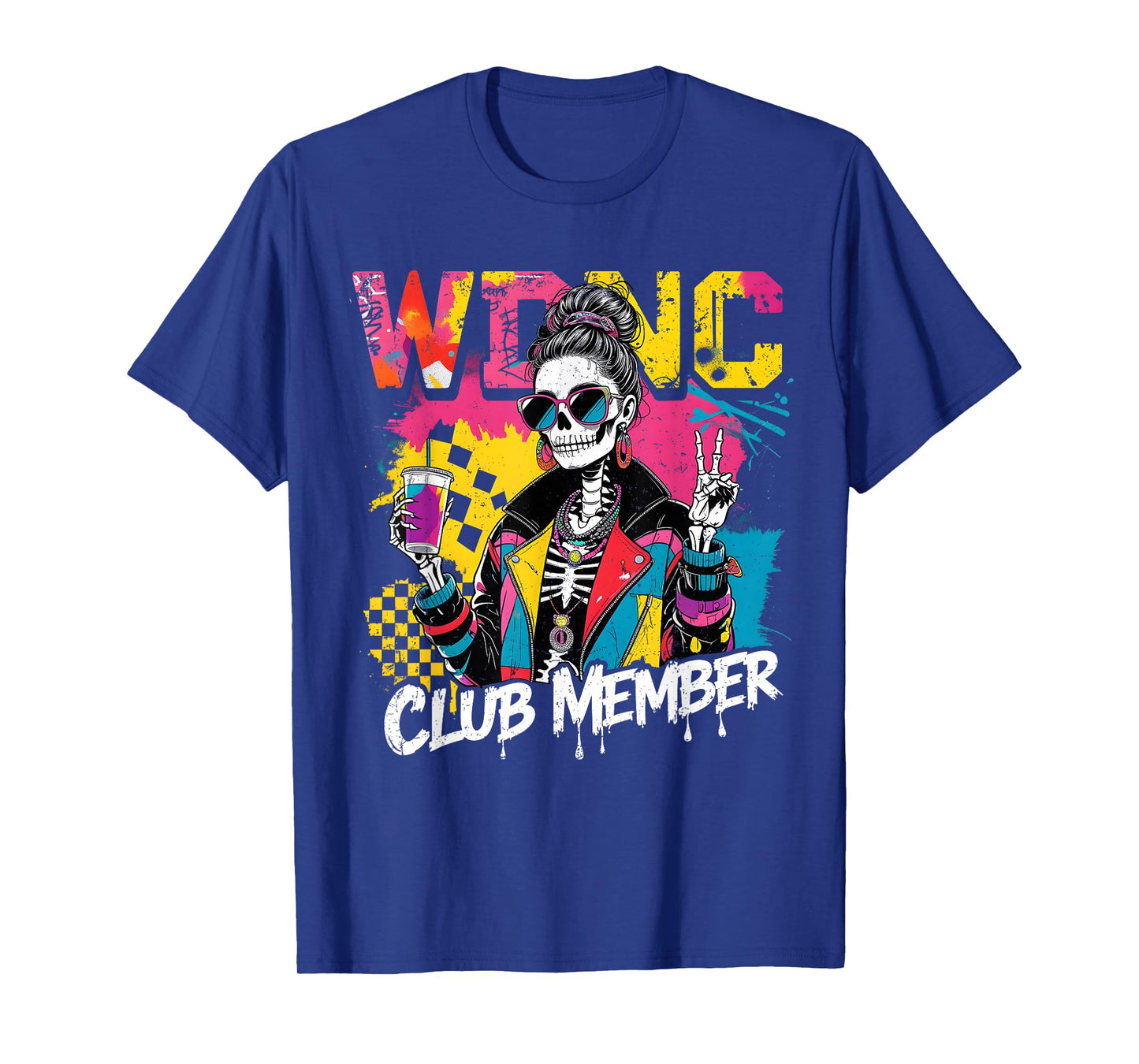 We Do Not Care Club Member Retro Skeleton Style T-Shirt