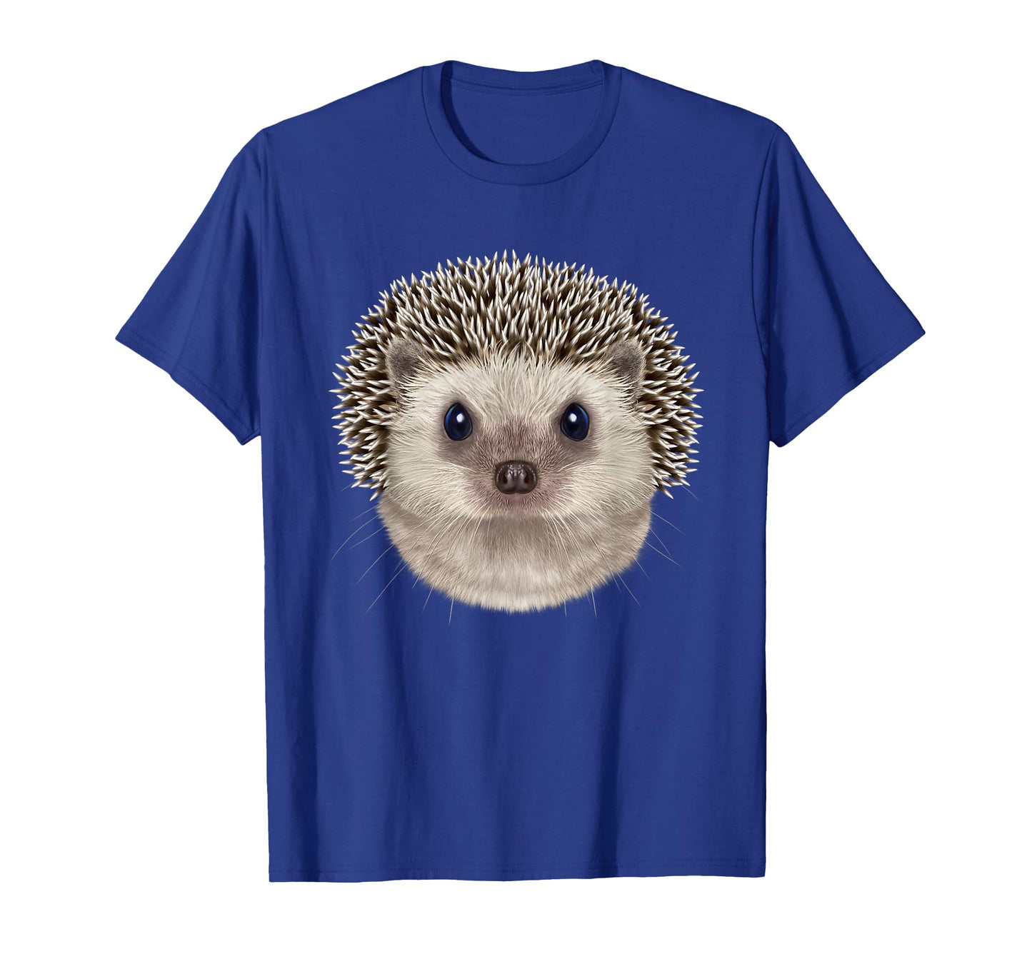 Fox Republic Design Hedgehog Face T-Shirt - Unisex-Adults, Grey, Small, Short Sleeve