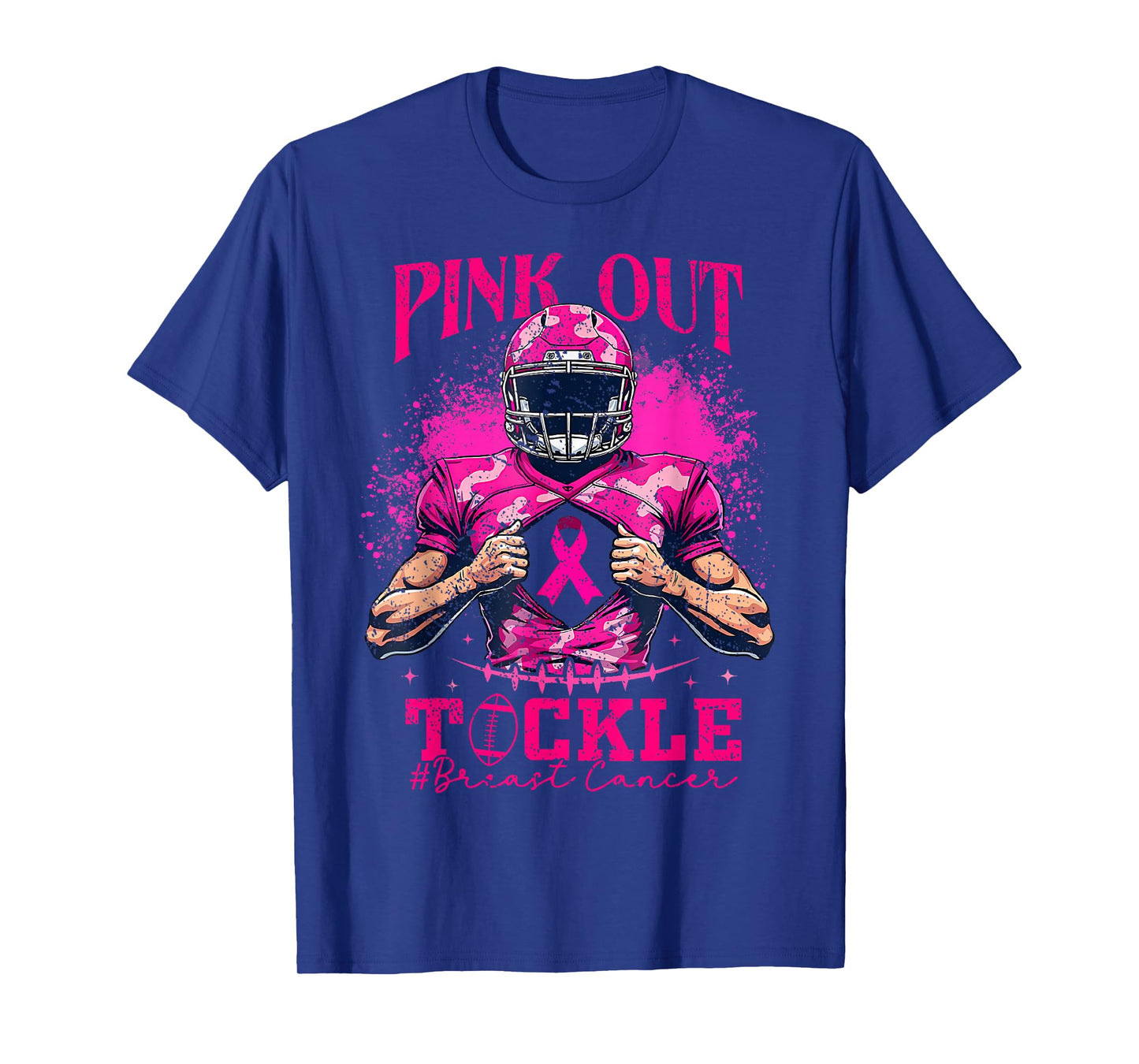 Pink Out Tackle Football Breast Cancer Awareness T-Shirt