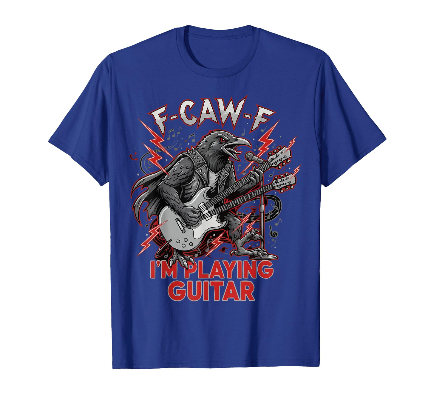 F-CAW-F Raven Crow I'm Playing Guitar T-Shirt