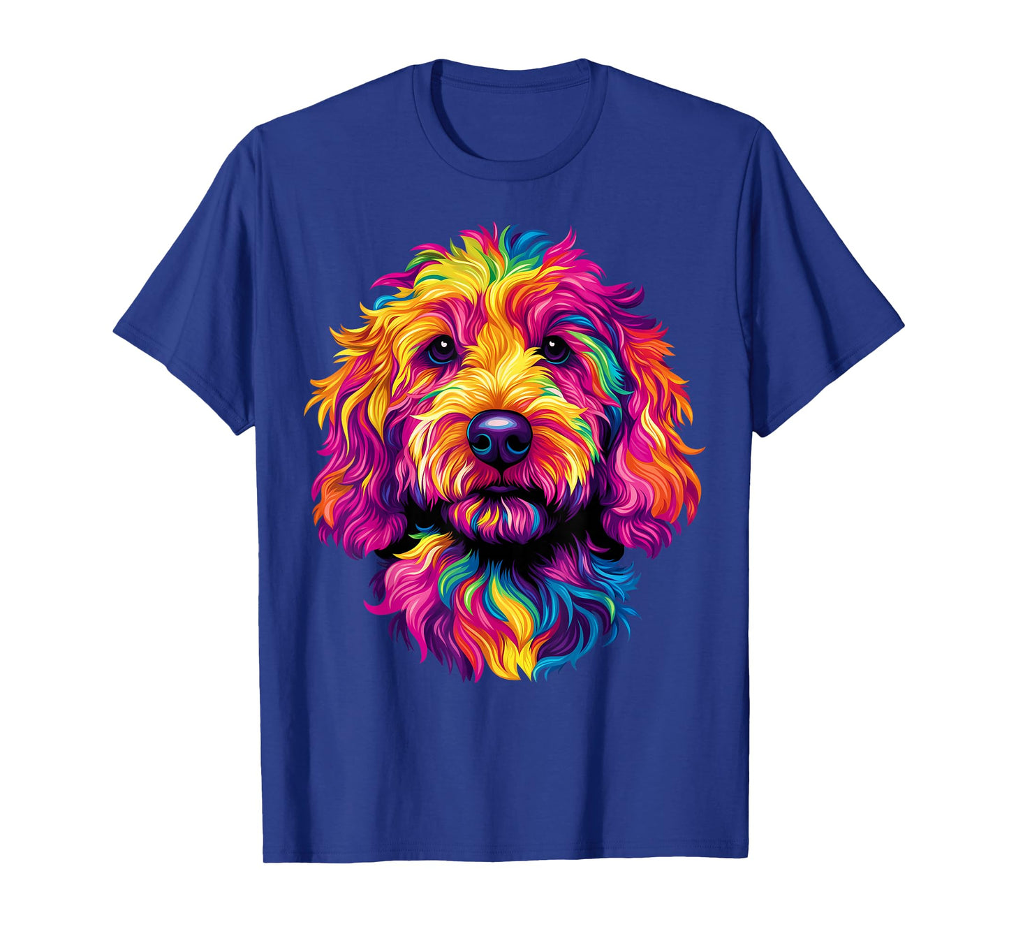 Colorful Goldendoodle Face Golden Doodle Dog Lover Black T-Shirt