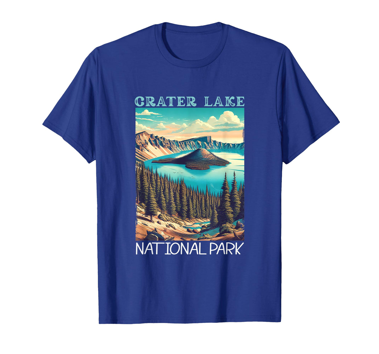 Crater Lake National Park Retro Hiking Camping Vacation T-Shirt