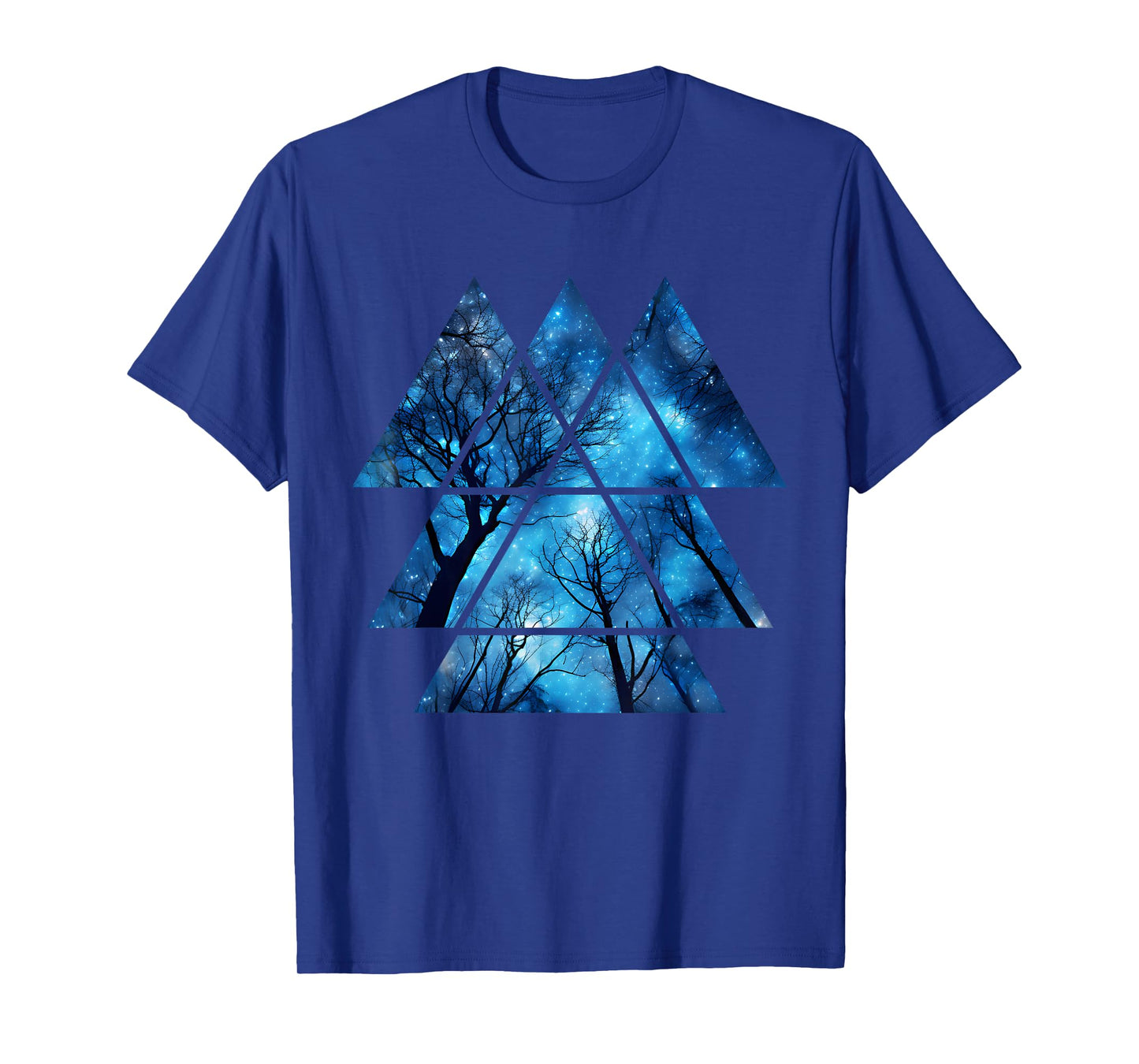 Geometric Sky at Night Trees Nature Outdoor Graphic for Men T-Shirt