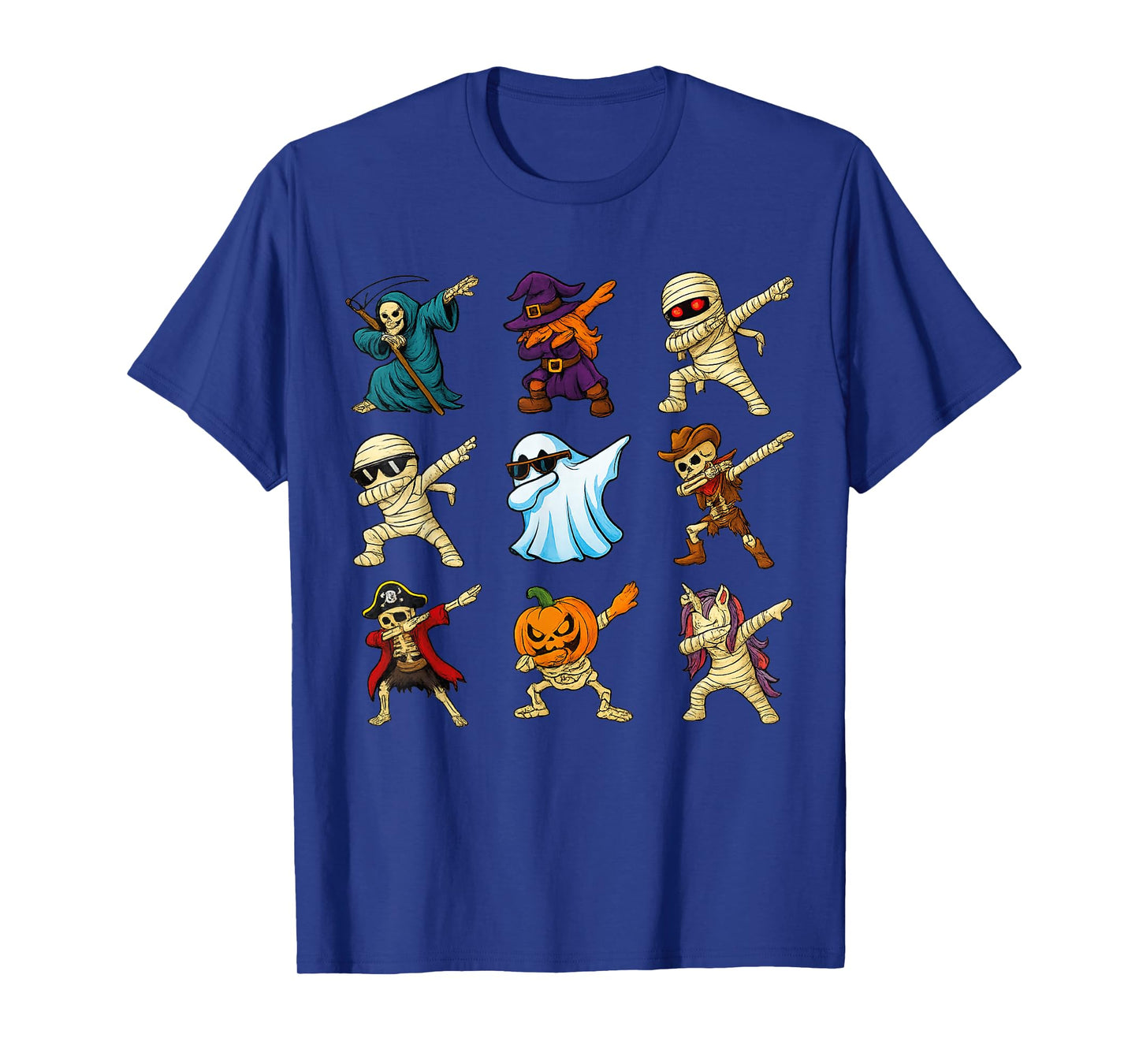 Dabbing Halloween Skeleton Pumpkin Ghost Scary Vampire T-Shirt