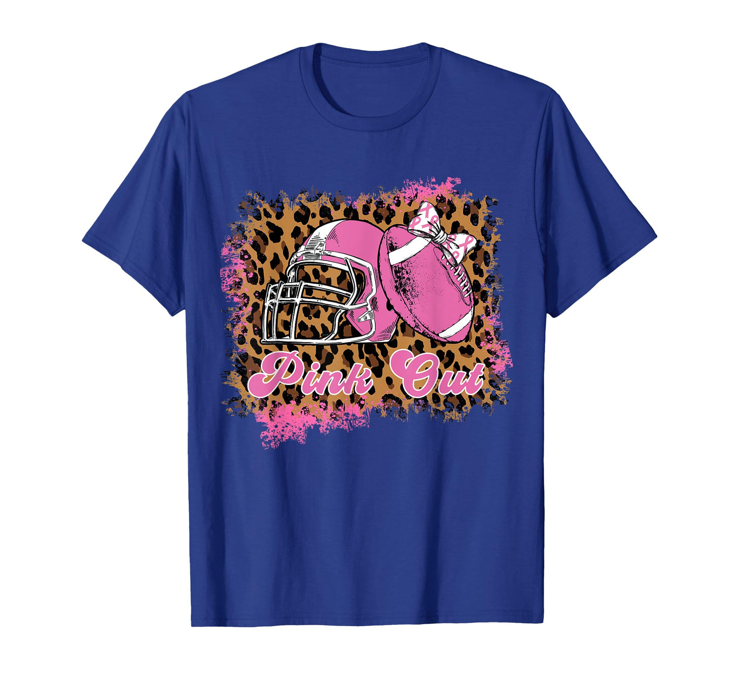 Breast Cancer Ribbon Women Pink Out Football Mom Hair Bow T-Shirt