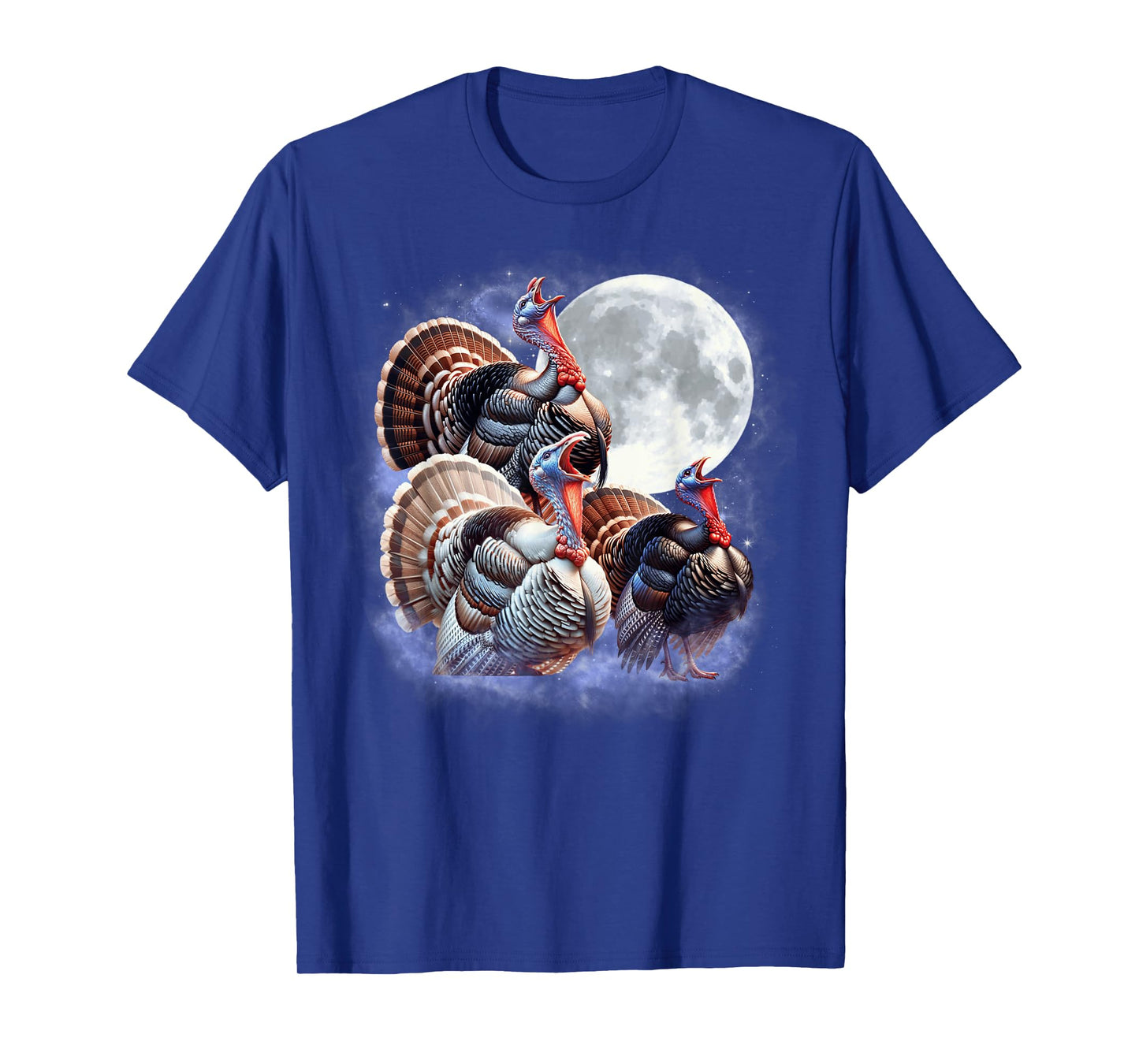 Three Turkeys Moon Funny Turkey Howling Thanksgiving Humor T-Shirt
