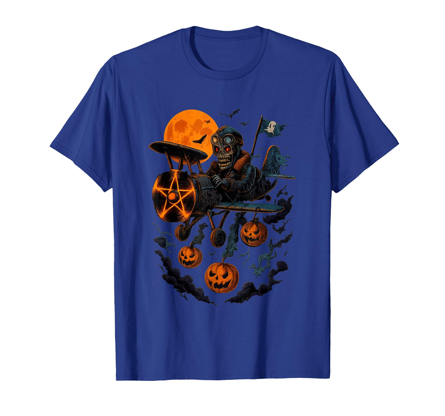 Skeleton Pilot Art Halloween Creepy Airplane for Men Women T-Shirt