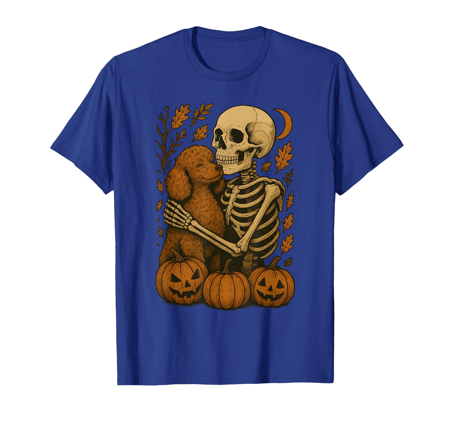 Skeleton Hugging Poodle T-Shirt