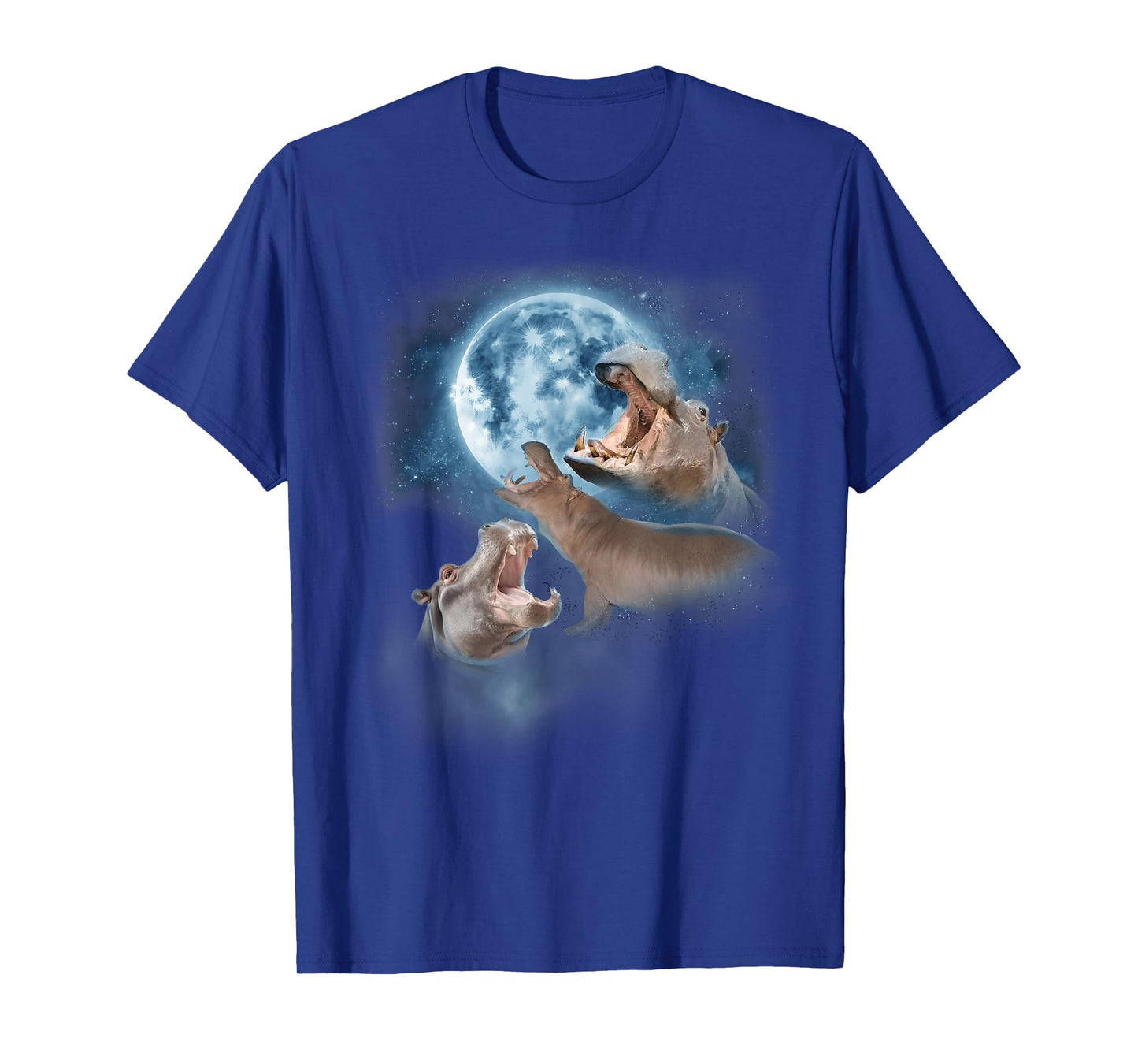 Funny Hippo Shirt - Hippos Howling at the Moon T-Shirt