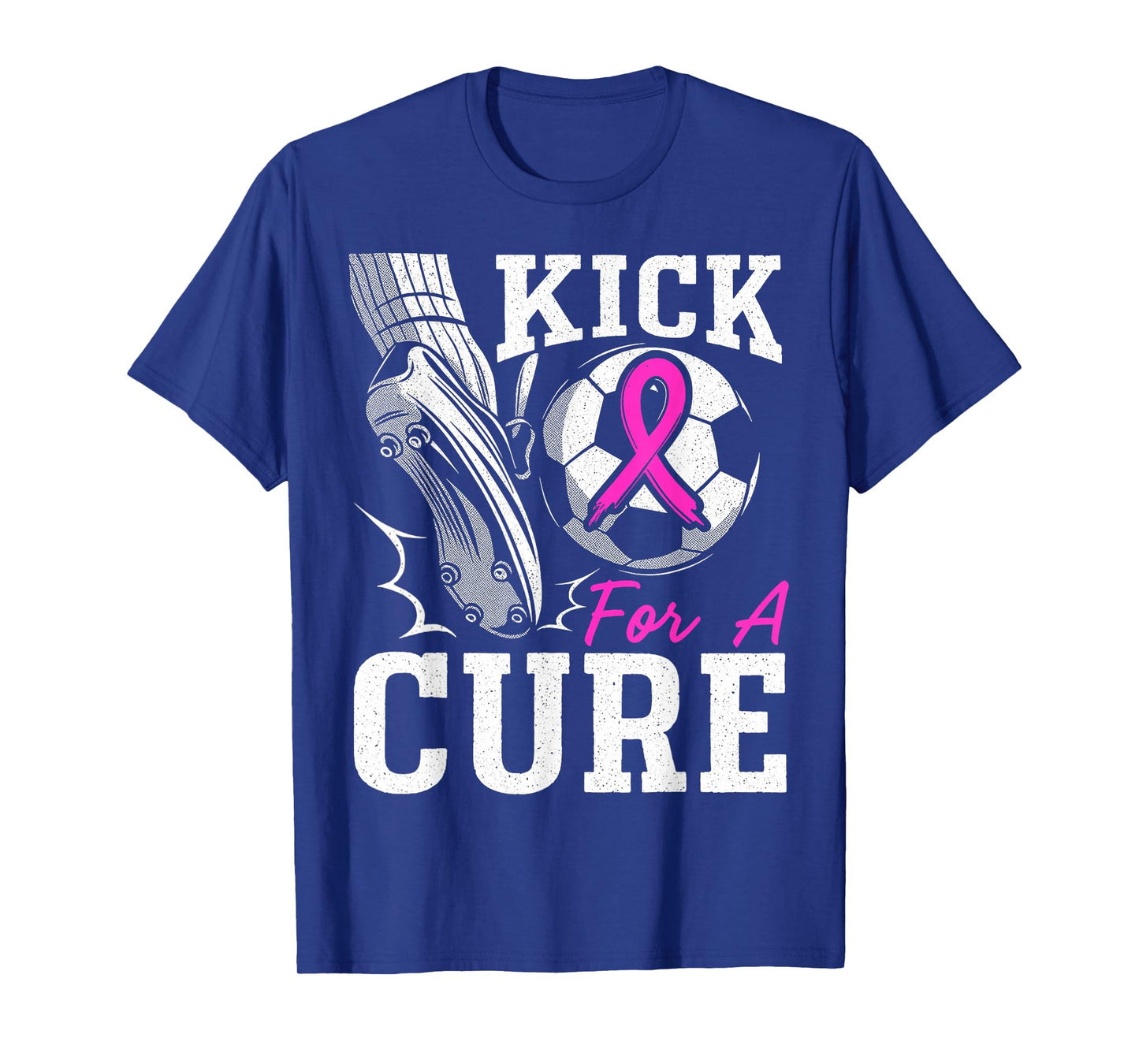 Kick for A Cure Breast Cancer Awareness Pink Ribbon Soccer T-Shirt