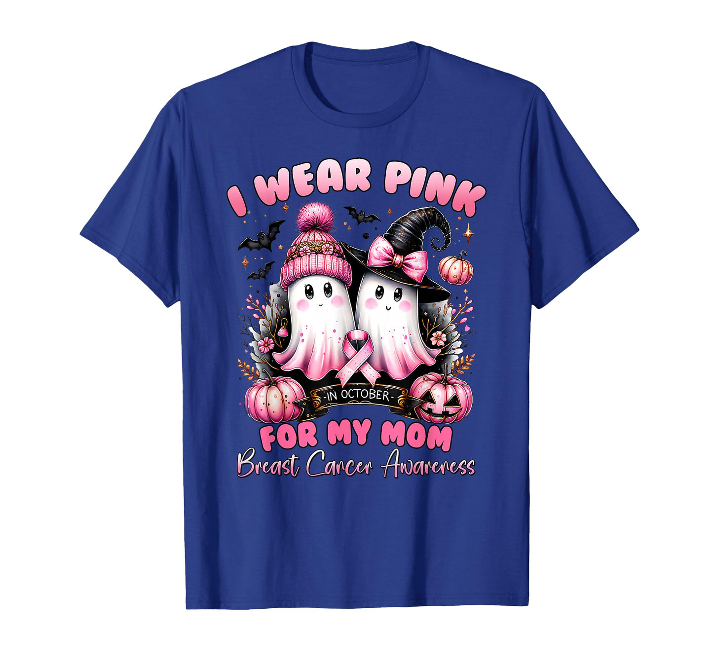 I Wear Pink for My Mom Halloween Breast Cancer Awareness T-Shirt