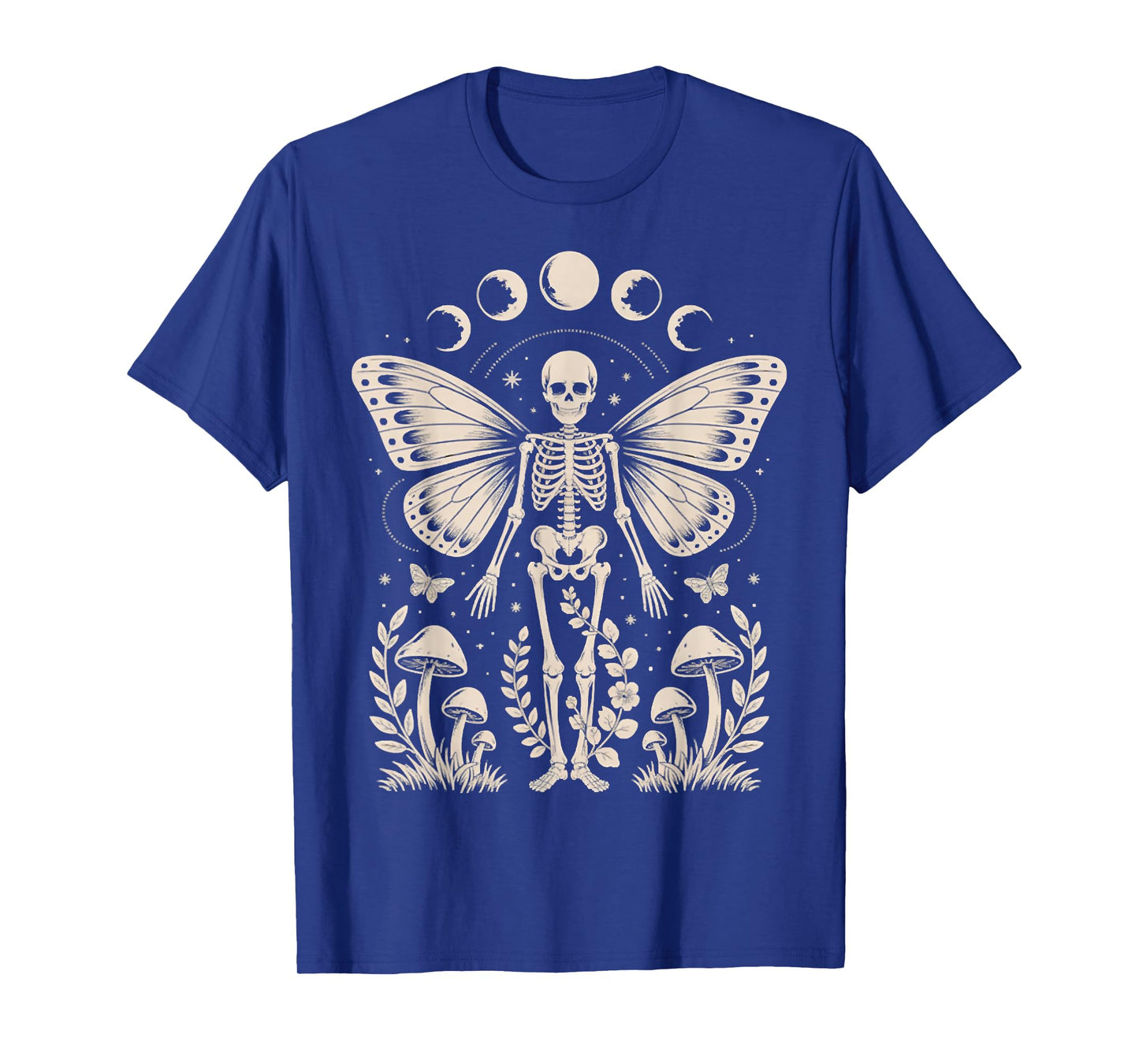 Skeleton Fairy Witchy Occult Moon Phases Mushrooms Outfit T-Shirt