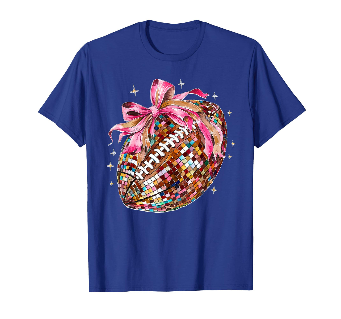 Coquette Bow Disco Funny Football Game Day Touchdown Season T-Shirt