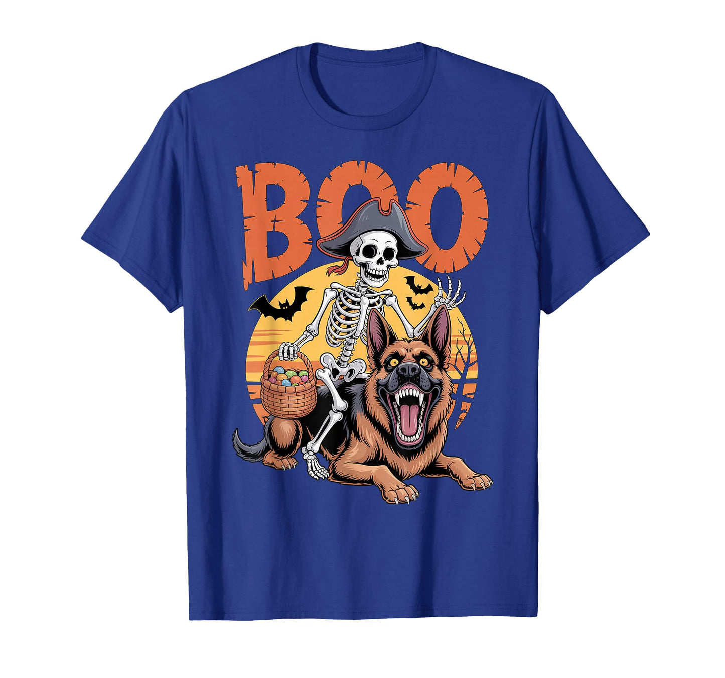 Spooky GSD Costume on Boo German Shepherd Halloween T-Shirt