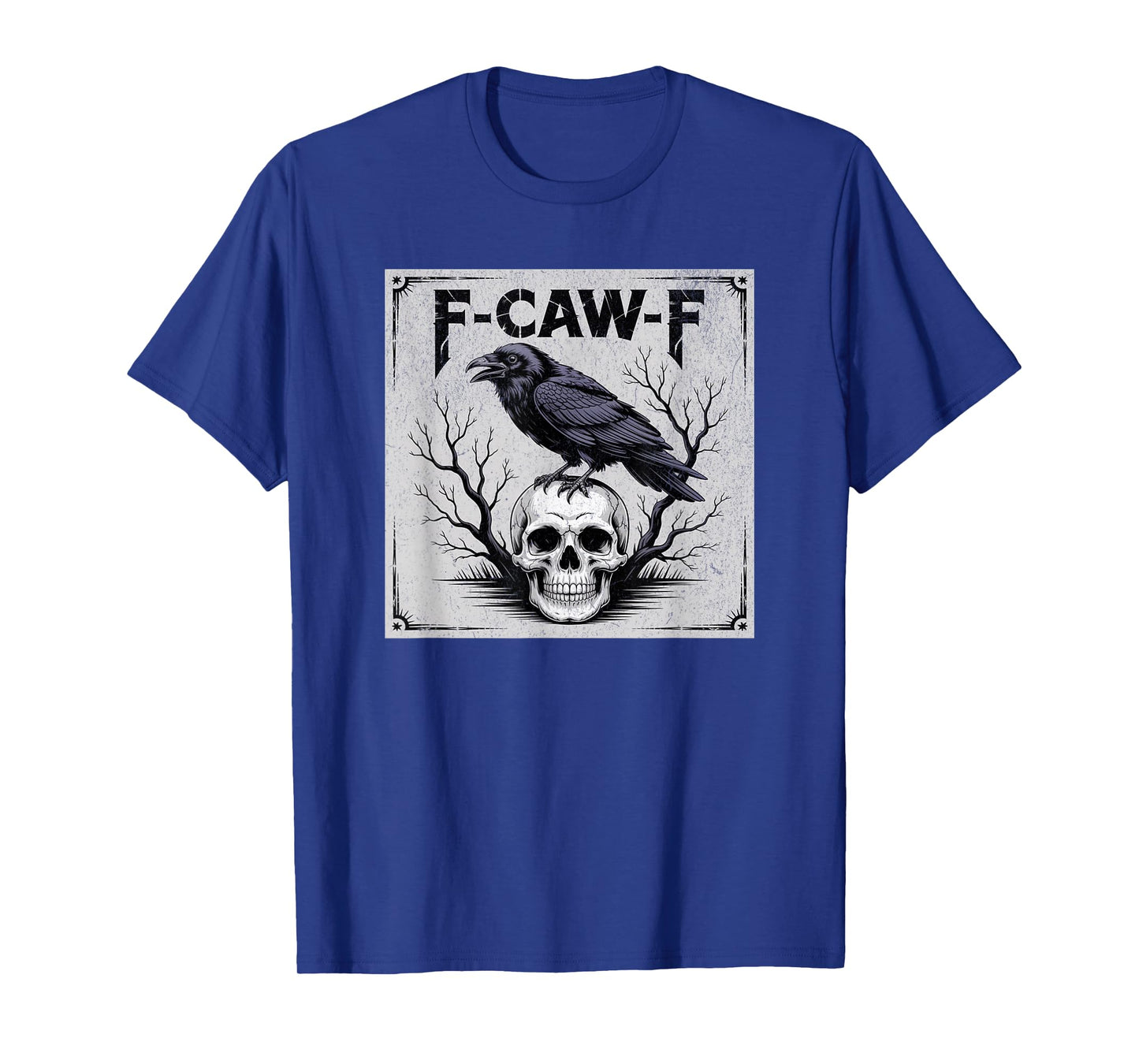 F-caw-f Black Crow Halloween Skull Raven T-Shirt