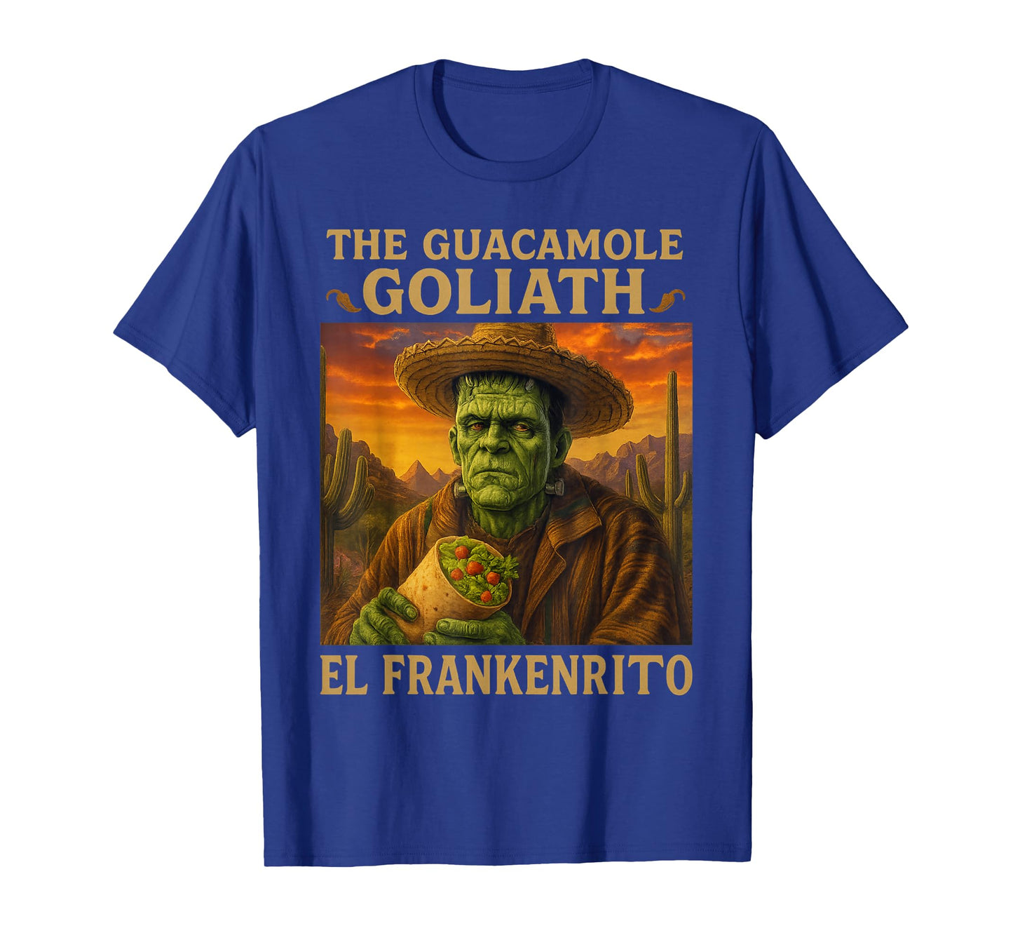 Mexican Halloween Tacos Frankenstein The Guacamole Goliath T-Shirt
