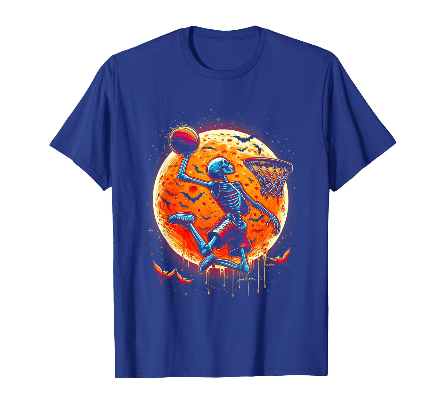 Halloween Basketball Funny Skeleton Spooky Basketball Player T-Shirt