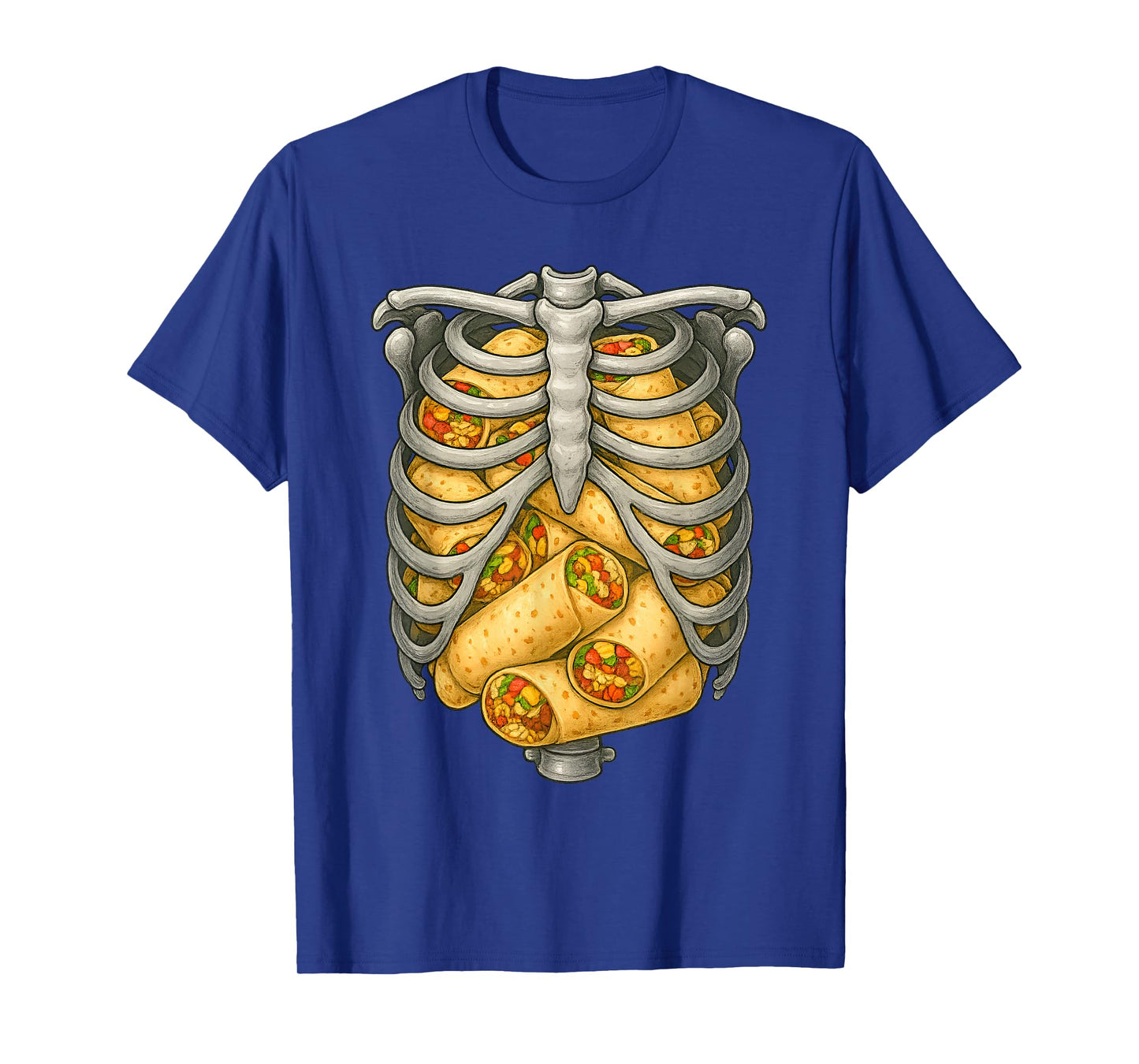 Skeleton Rib Cage Burrito Lovers Skull Halloween Costume T-Shirt