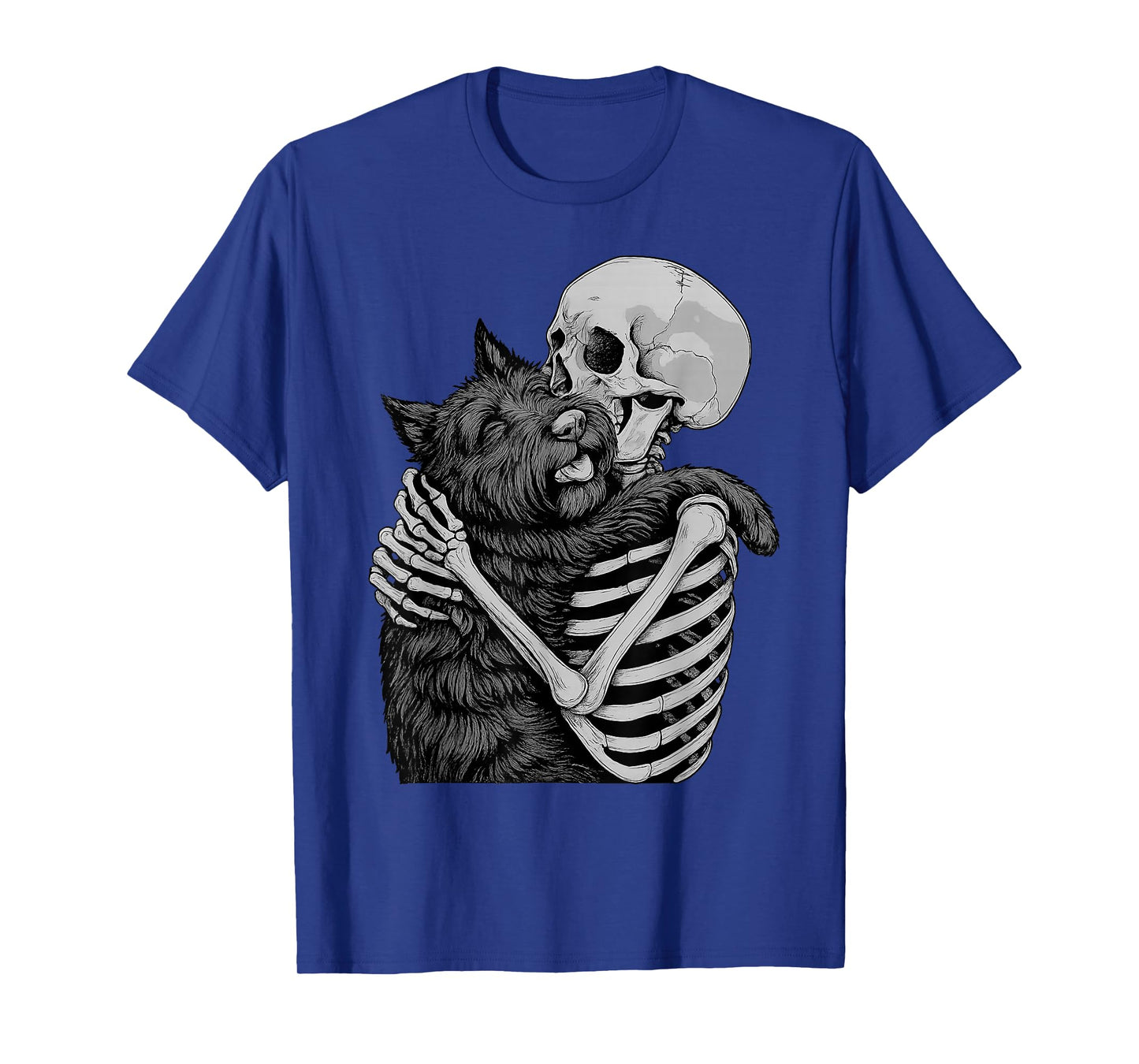 Scottish Terrier Skeleton Hug Halloween Dog Lover T-Shirt