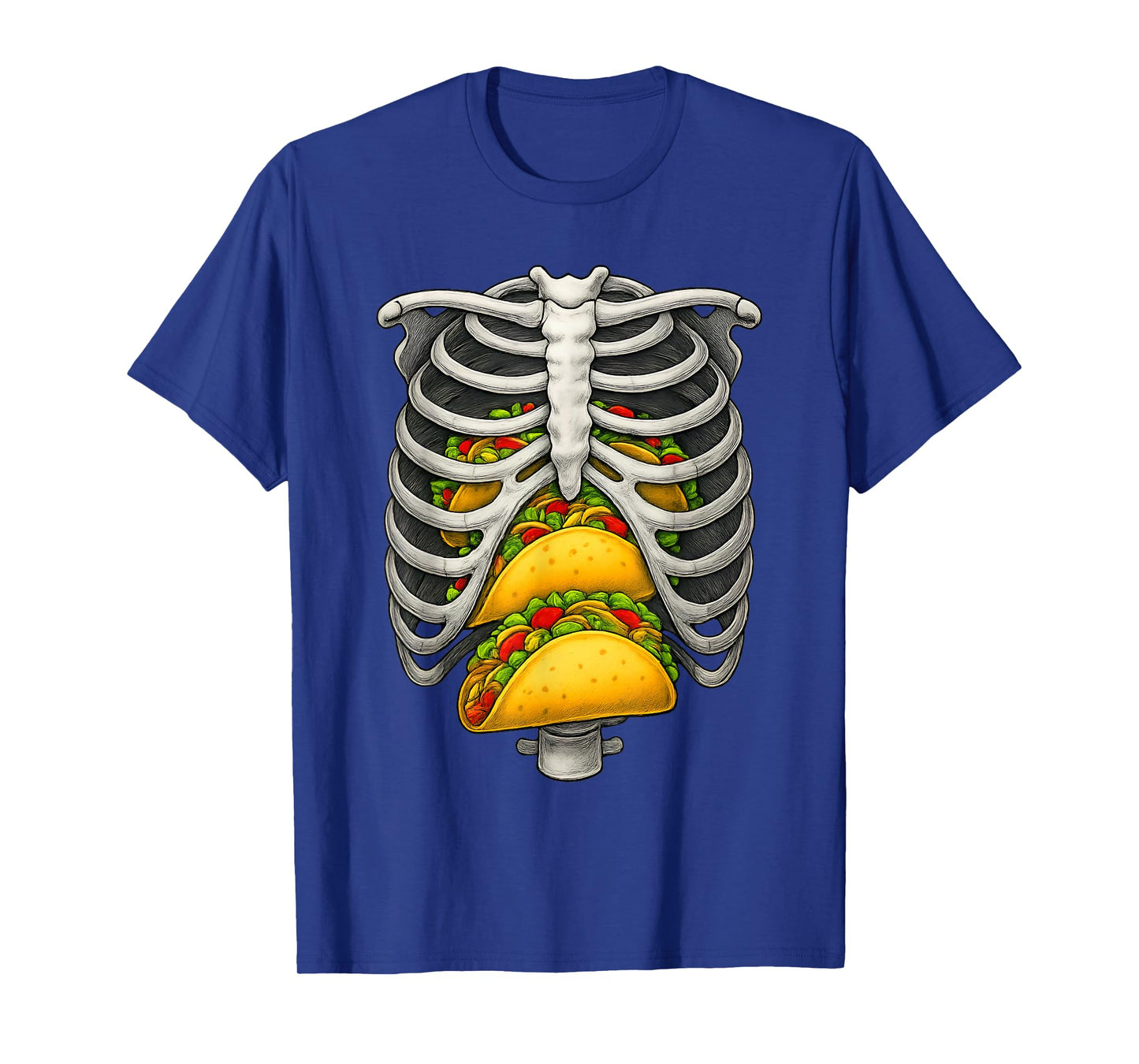 Skeleton Rib Cage Taco Lovers Skull Halloween Costume Funny T-Shirt