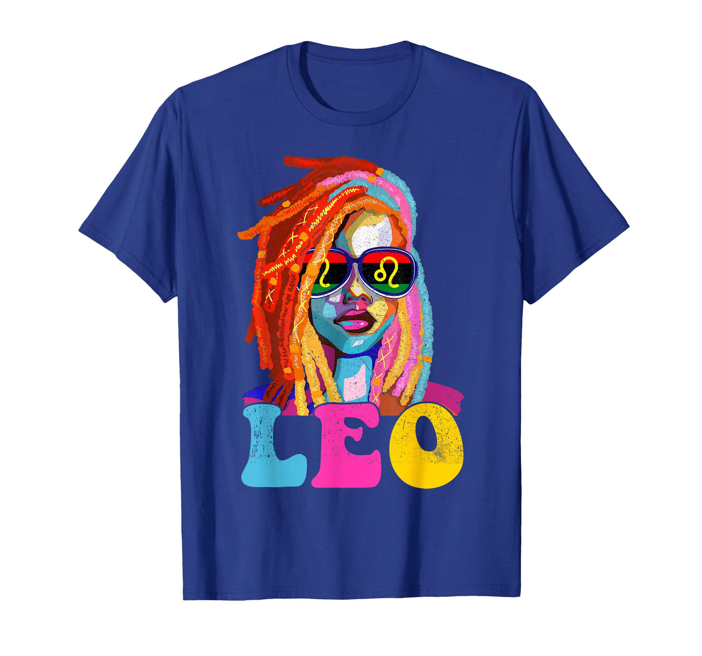 Leo Queen African American Loc'd Women Zodiac Sign T-Shirt
