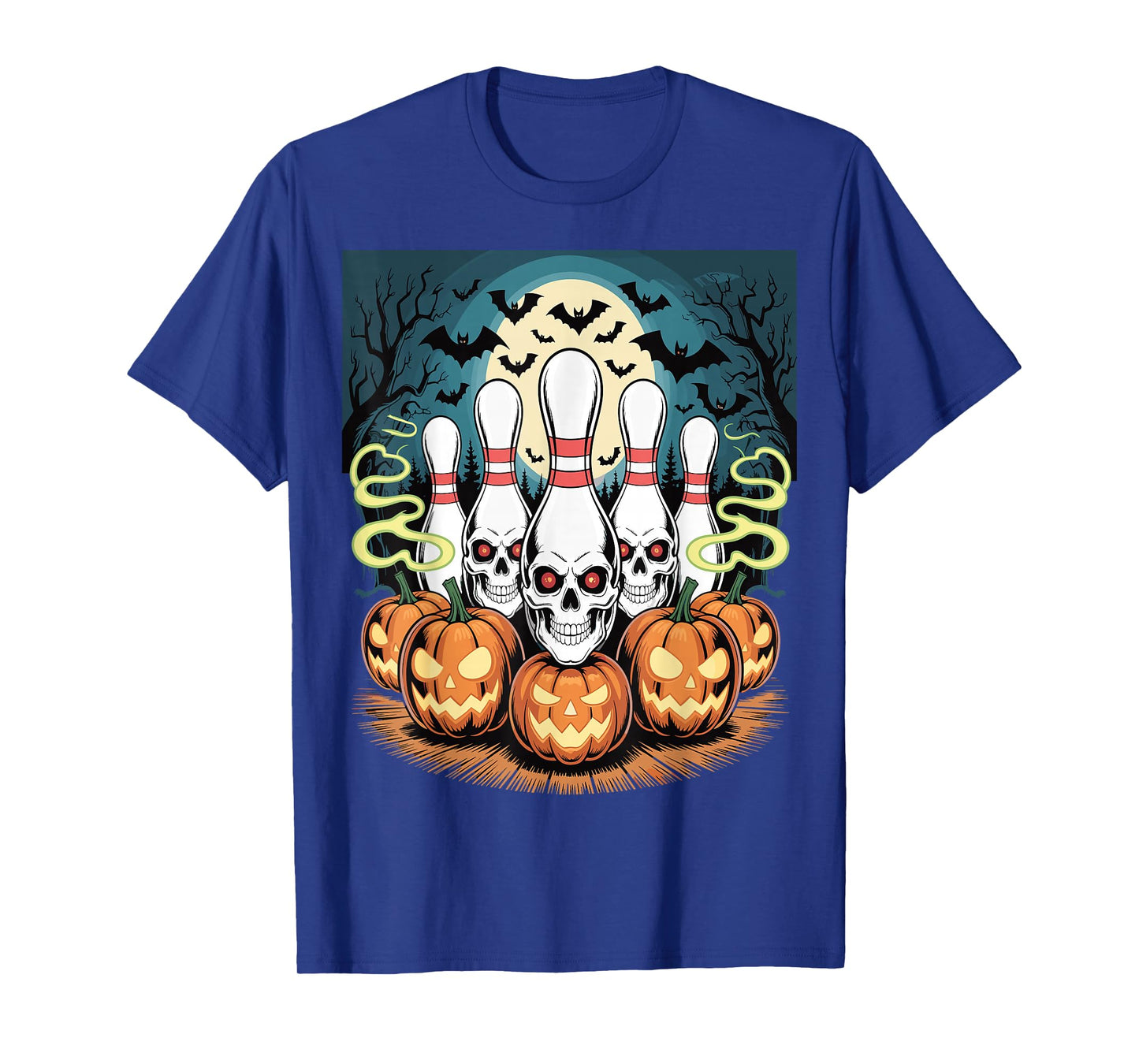 Bowling Pins Skeleton Spooky Halloween T-Shirt