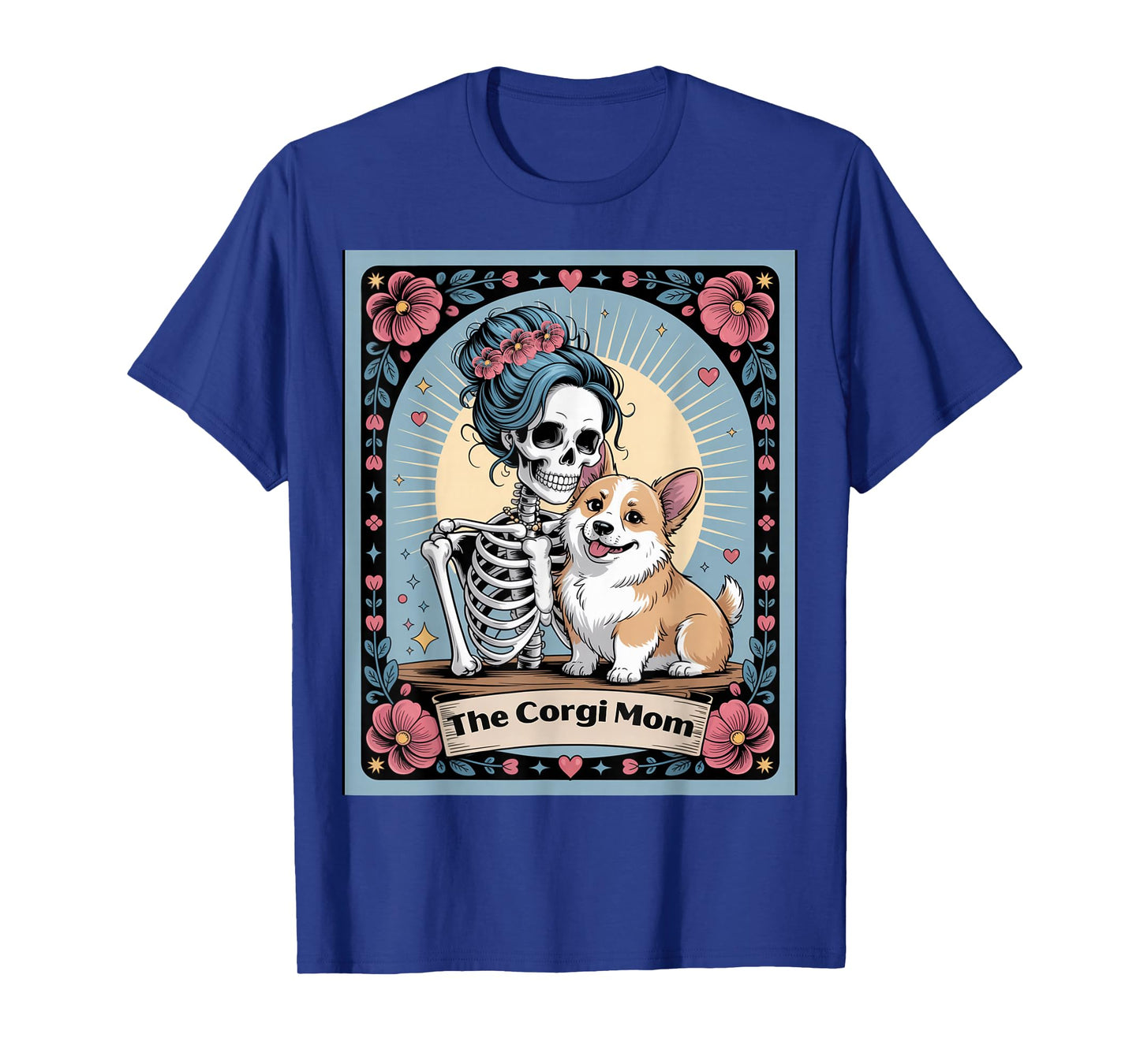 Funny Corgi Mom Skeleton Halloween Spooky Dog Lover Graphic T-Shirt