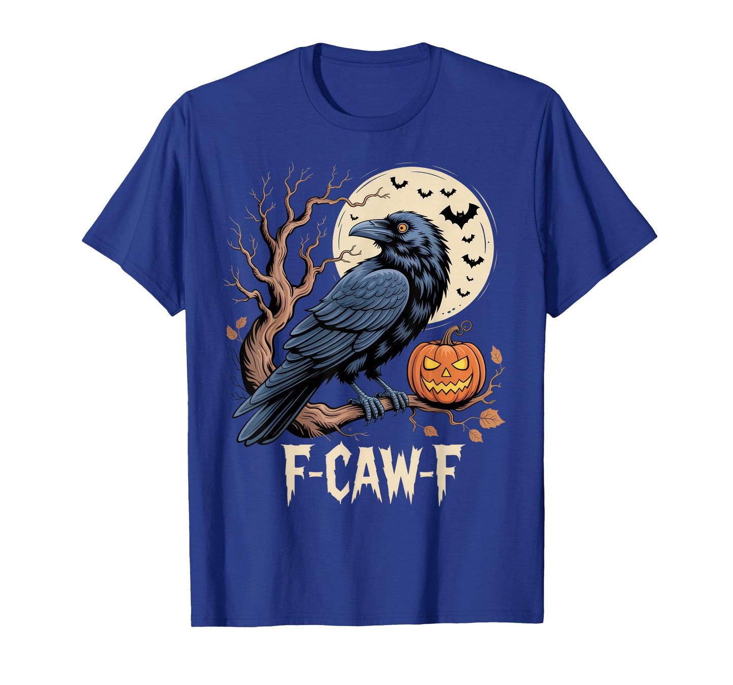 F-CAW-F Funny Raven Halloween Outfit Spooky Crow Pumpkin T-Shirt