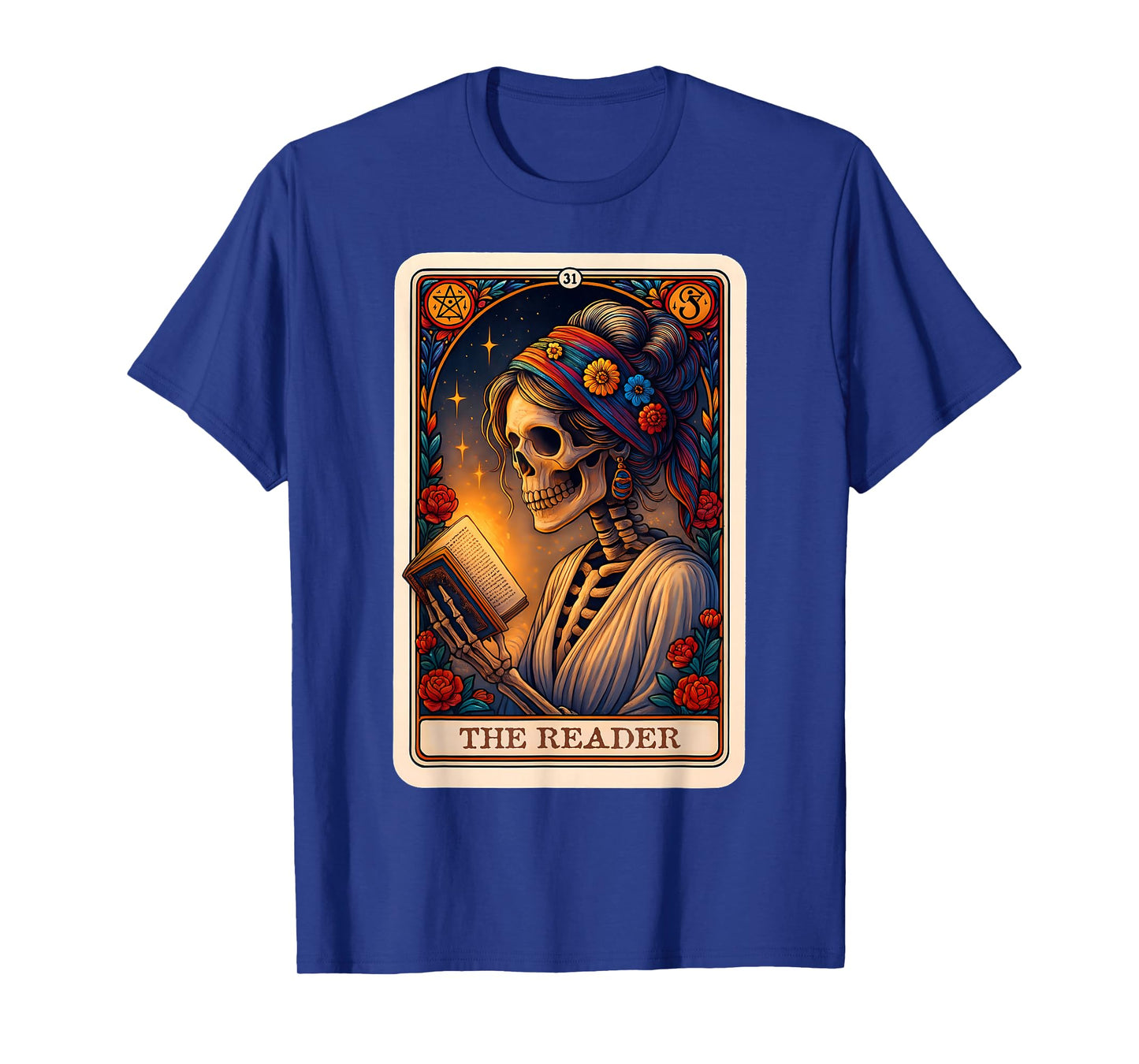 The Reader Skeleton Tarot Card Reading Book Girls Women T-Shirt
