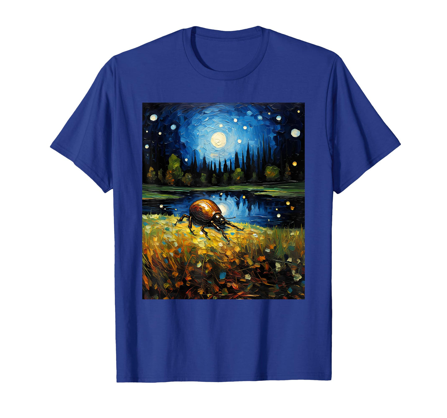 Surrealism Starry Night Dung Beetle Bug Lovers T-Shirt